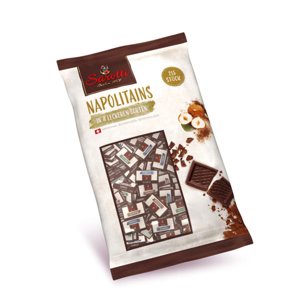 Sarotti Schokolade, Sarotti Napolitains einzeln verpackte Schweizer Schoki Täfelchen 1000g