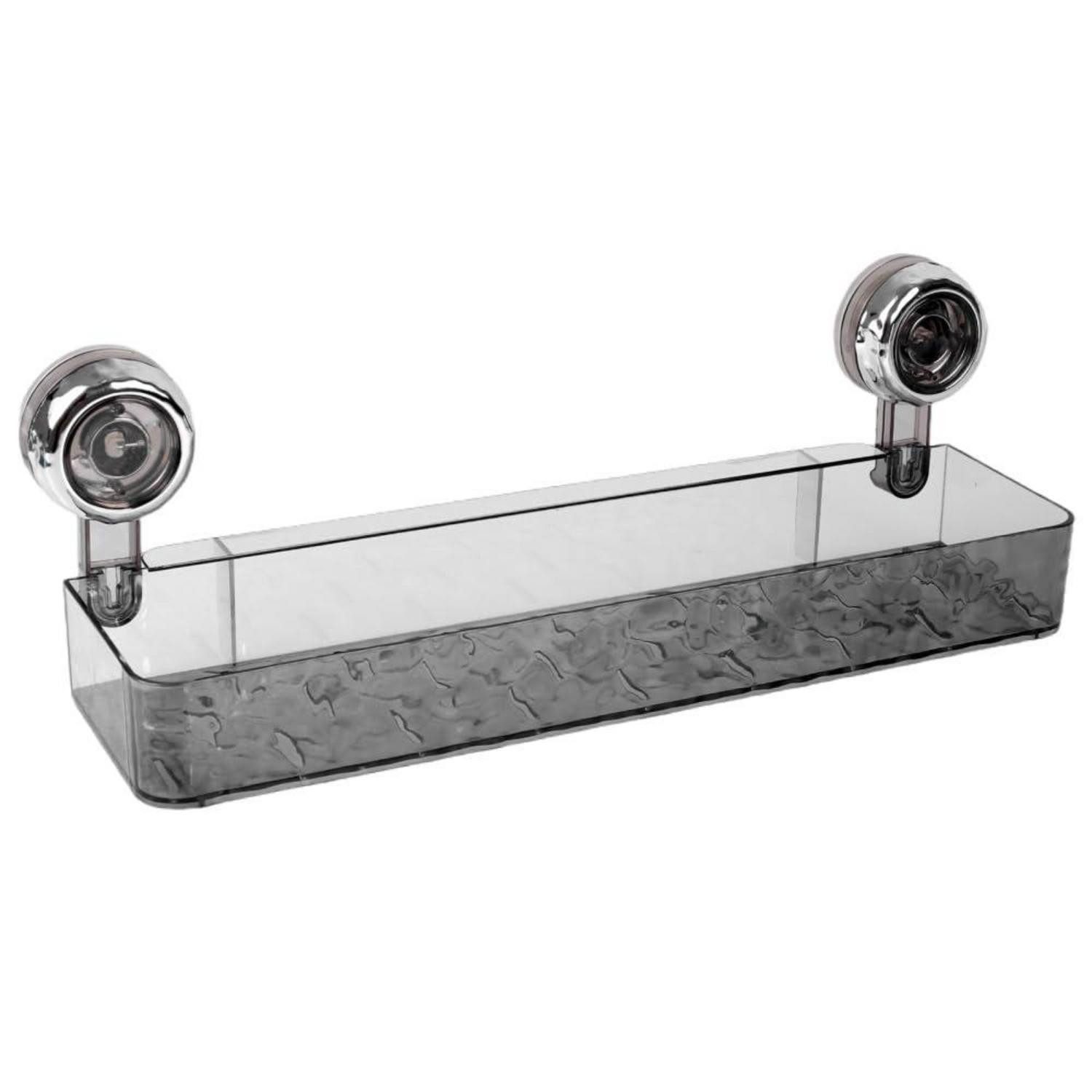 LuxusKollektion Duschregal Duschregal ohne Bohren Transparent Grau, 1-tlg.