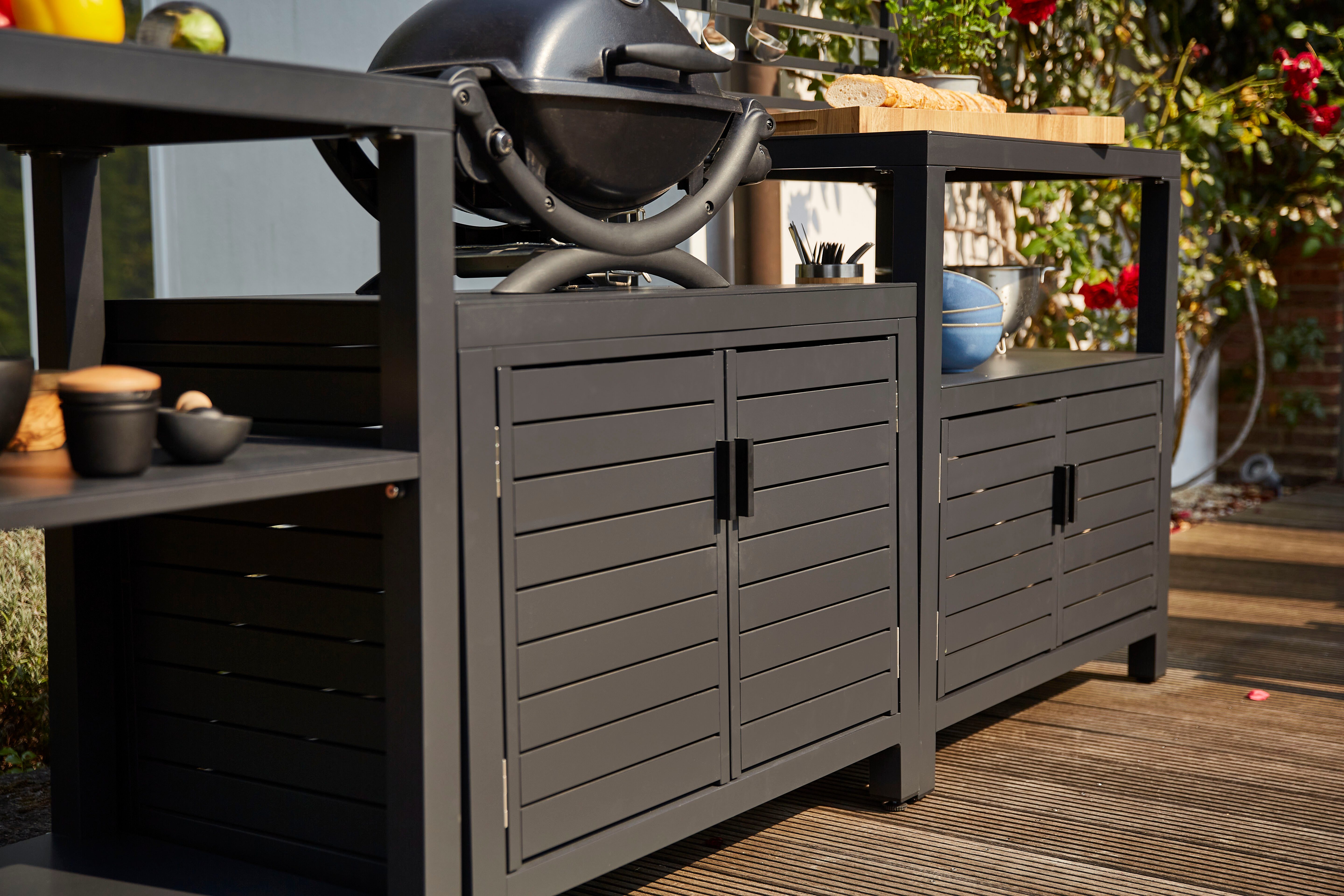 Siena Garden Outdoor-Küche Texas 3er-Set, (Set), aus Aluminium in matt anthrazit