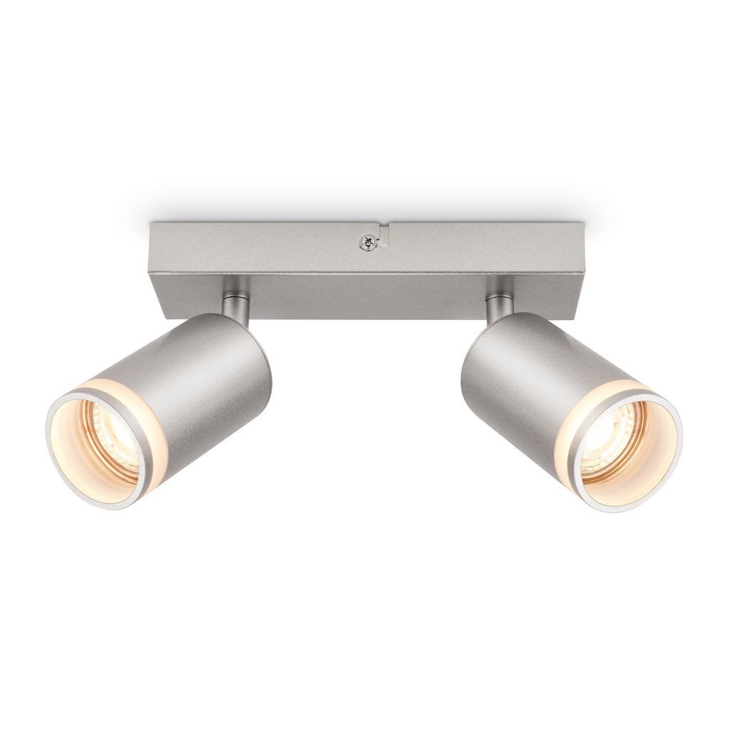 Briloner Leuchten LED Deckenleuchte 2832024, ohne Leuchtmittel, 2700K - Extra-Warmweiß, Deckenleuchte 20 cm Chrom-Matt GU10 max. 9 W Wohnzimmer Schlafzimmer