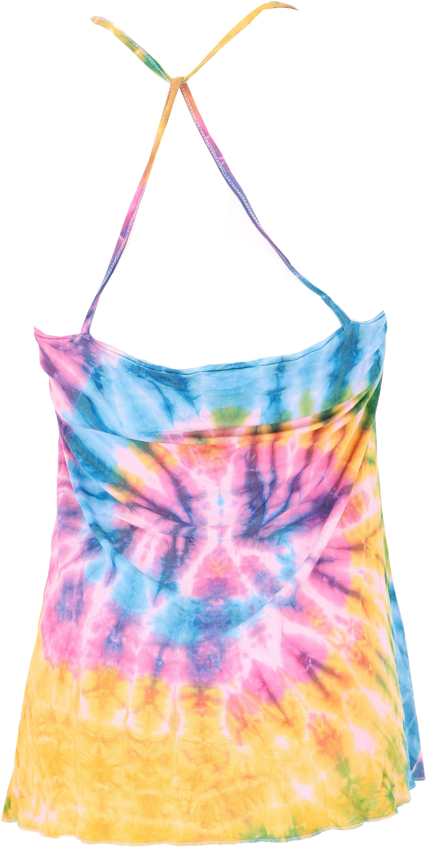 Guru-Shop T-Shirt Sommerliches Boho Batik Top, Unikat lockeres.. Festival, Ethno Style, Hippie, alternative Bekleidung – Bild 4 von 5