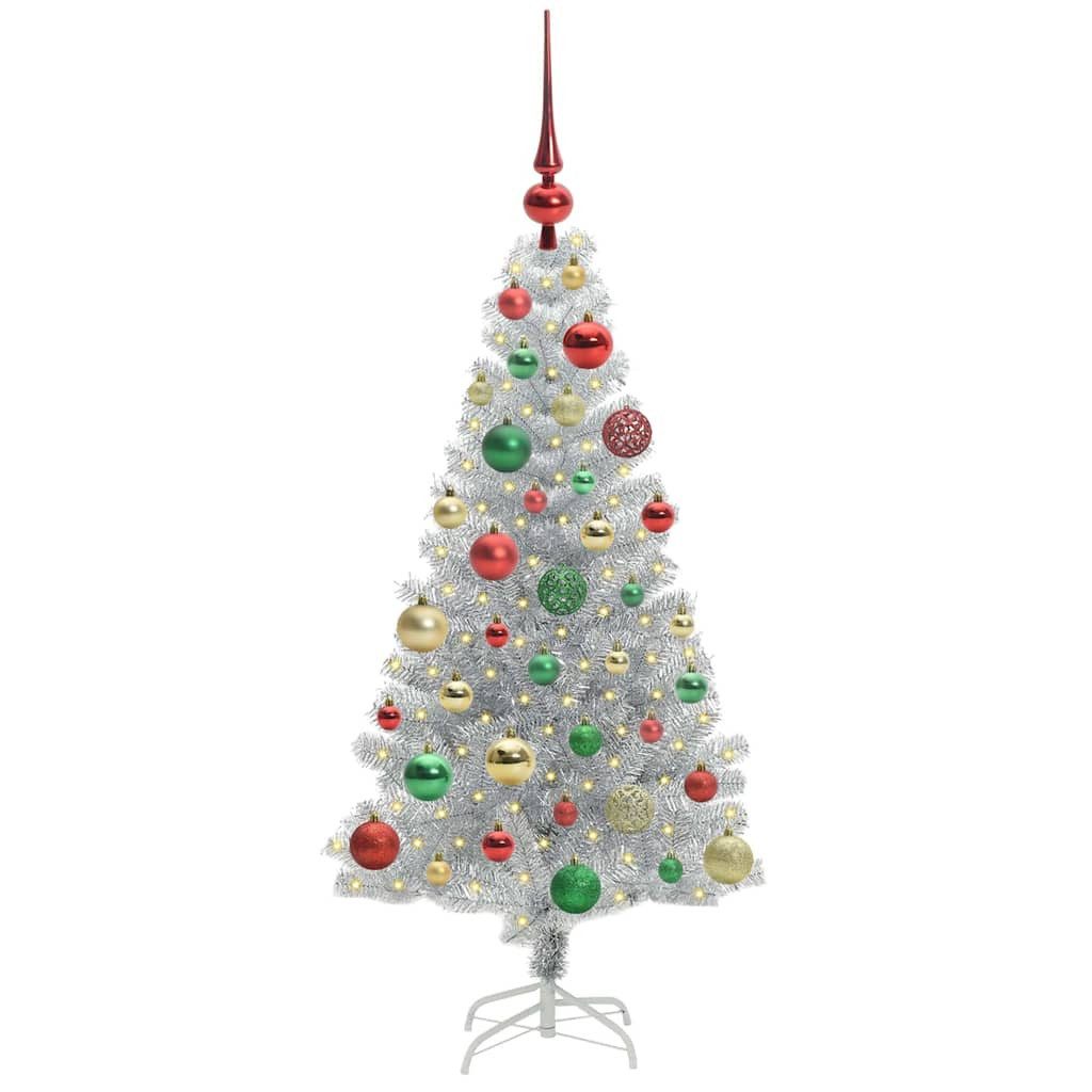 vidaXL Künstlicher Weihnachtsbaum Weihnachtsbaum Silber 120 cm PET