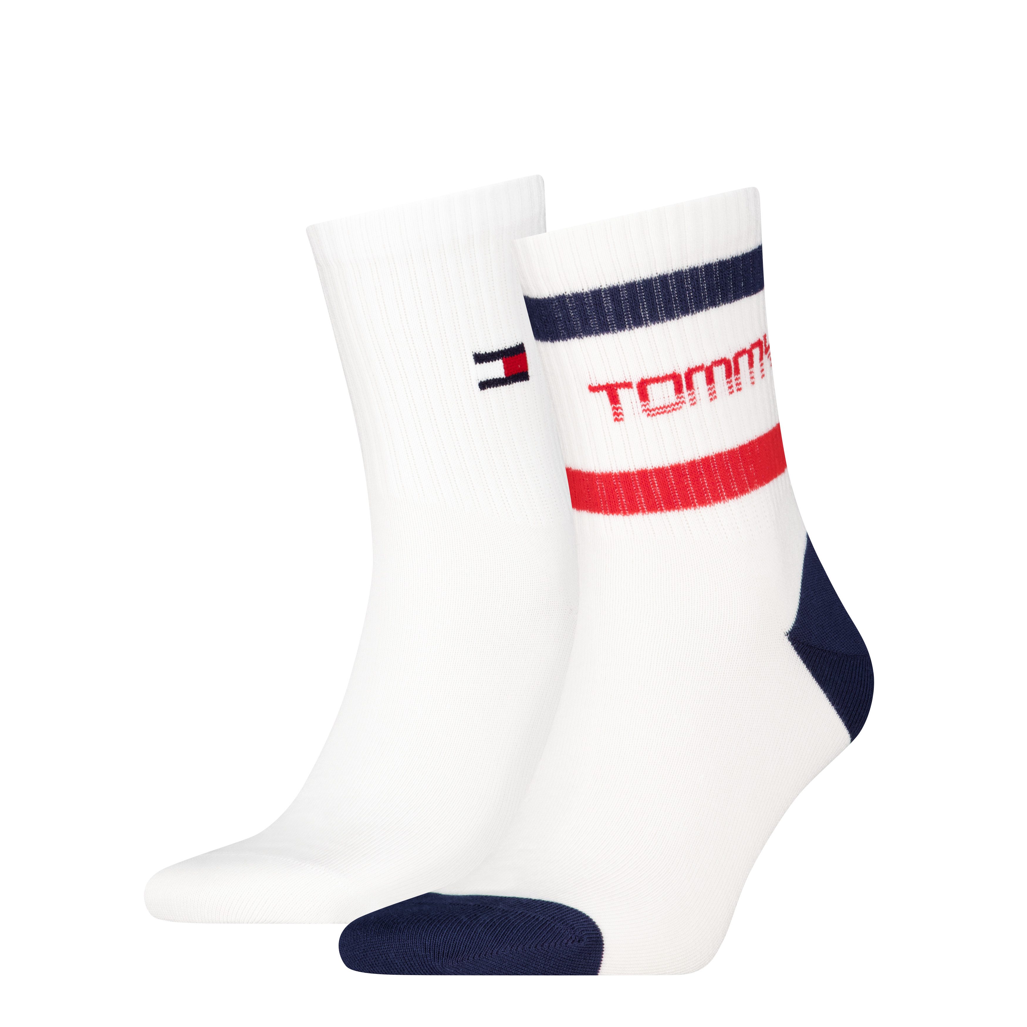 Tommy Hilfiger Kurzsocken TH UNI TJ SHORT SOCK 2P STRIPE MOTION (2 Paar)
