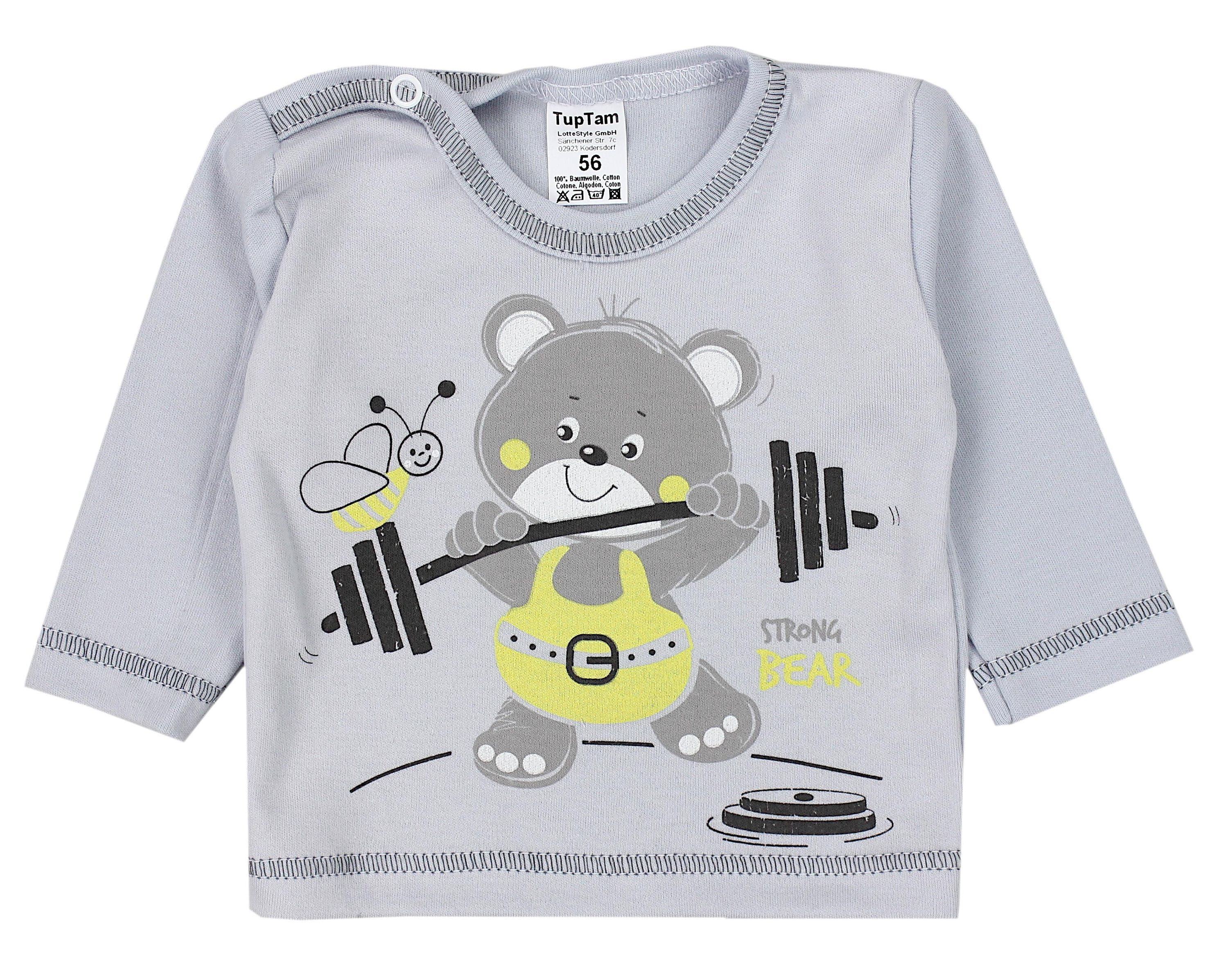 TupTam Rundhalsshirt TupTam Unisex Baby Langarmshirt mit Spruch Aufdruck 3er Set – Bild 5 von 5