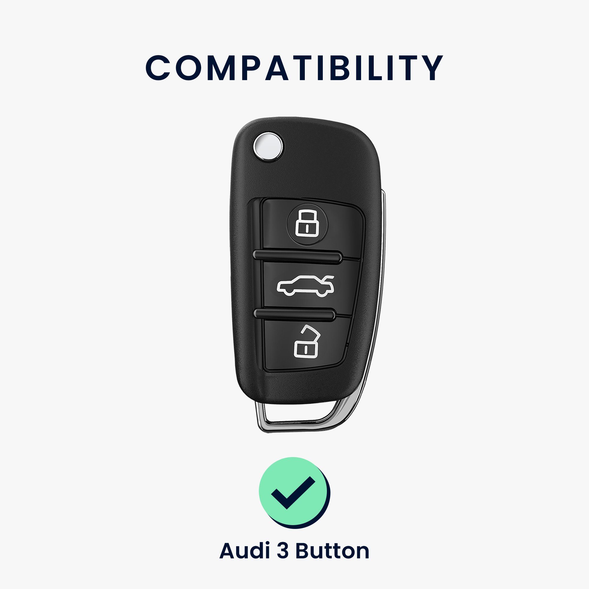 Hülle Silikon Weiß für Audi, Schlüsselhülle Cover Schlüsseltasche kwmobile Autoschlüssel