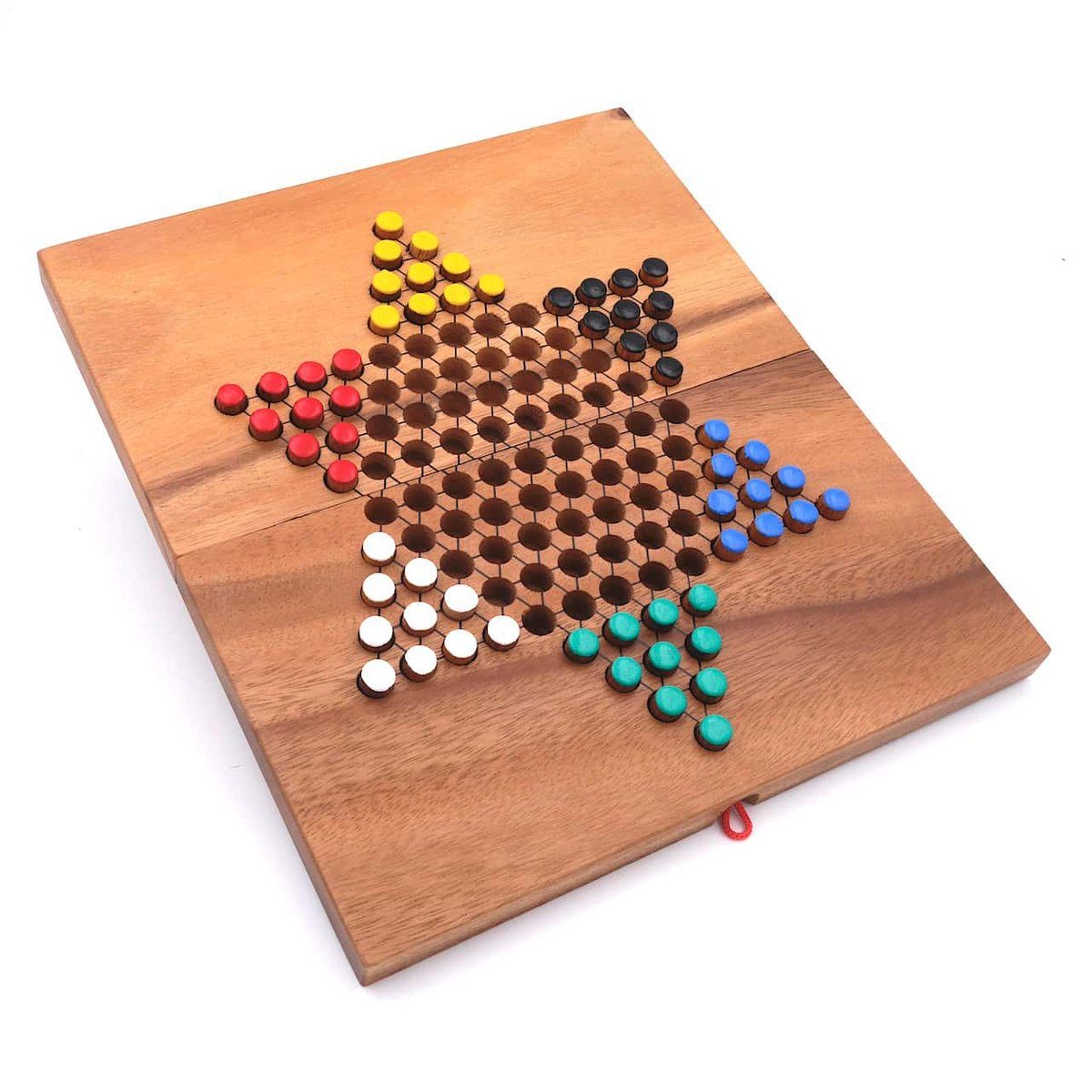 ROMBOL Denkspiele Spiel, Brettspiel Halma - tolles, klappbares Strategiespiel für 2 - 6 Personen, Holzspiel