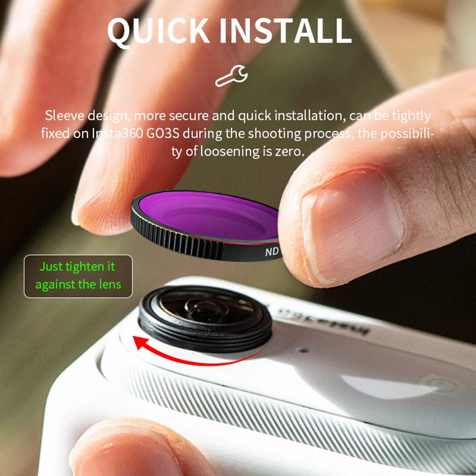 Insta360 X5 ND Filter Set Für GO3S, Optisches Glas ND8 ND16 ND32