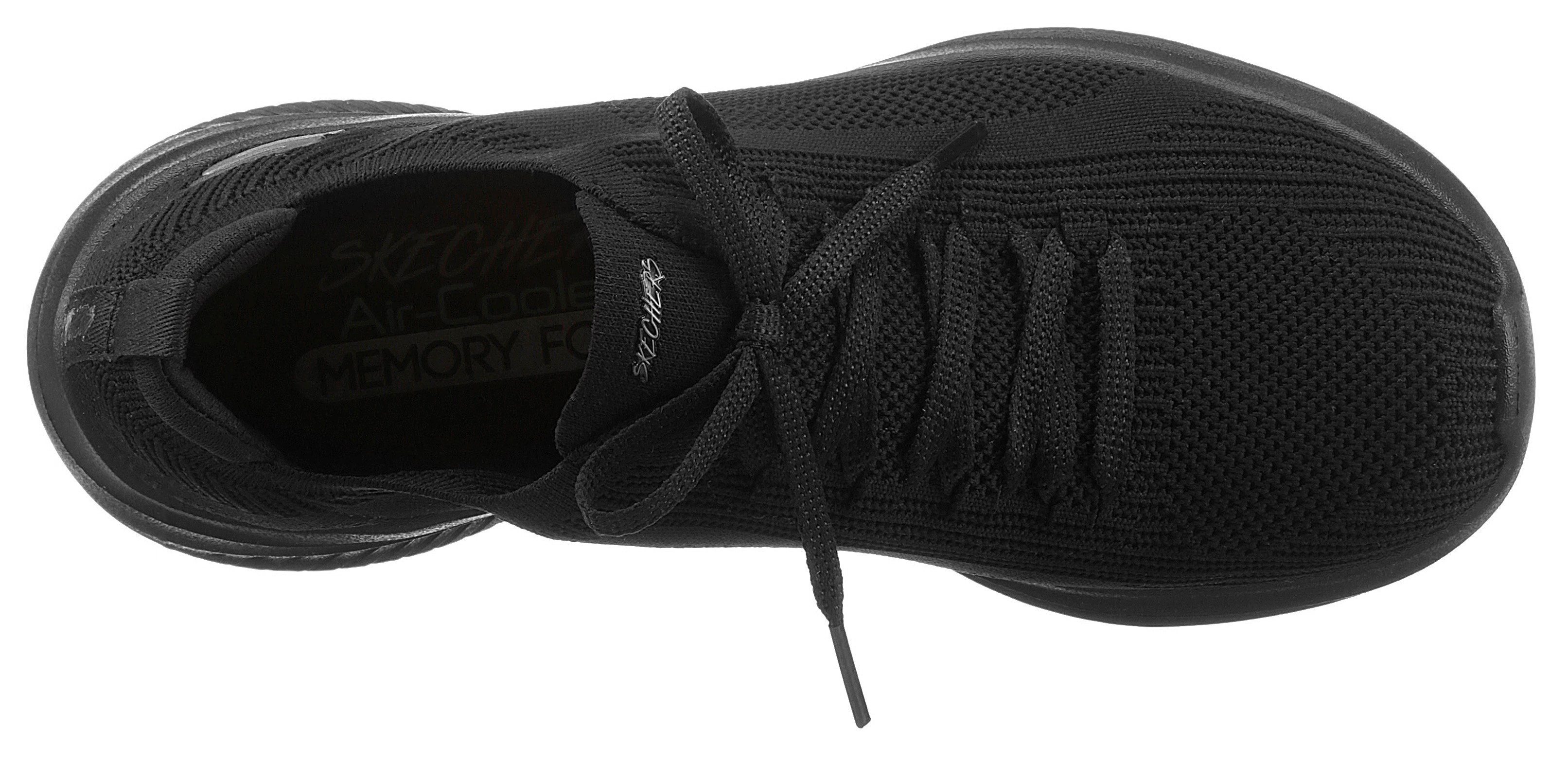 Schlupfen schwarz ULTRA Skechers zum PLAN BIG mit aufgesetzter Sneaker Slip-On 3.0 FLEX Schnürung