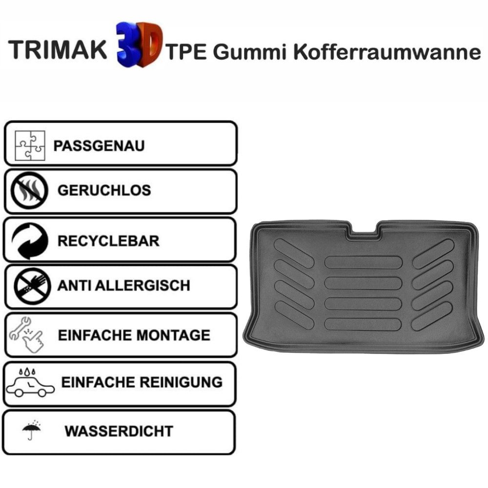 Trimak Passform-Fußmatten Oder Kofferraumwanne Oder Set für Nissan Micra, Nissan Micra 3. Gen. K12 2003-2010 Gummimatten Auto & Kofferraummatte