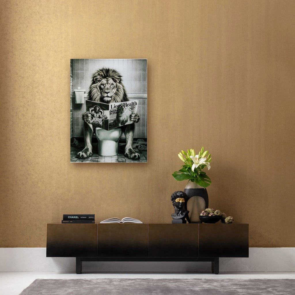 Kare Design Glasbild Bath Lion, Löwe, günstig online kaufen