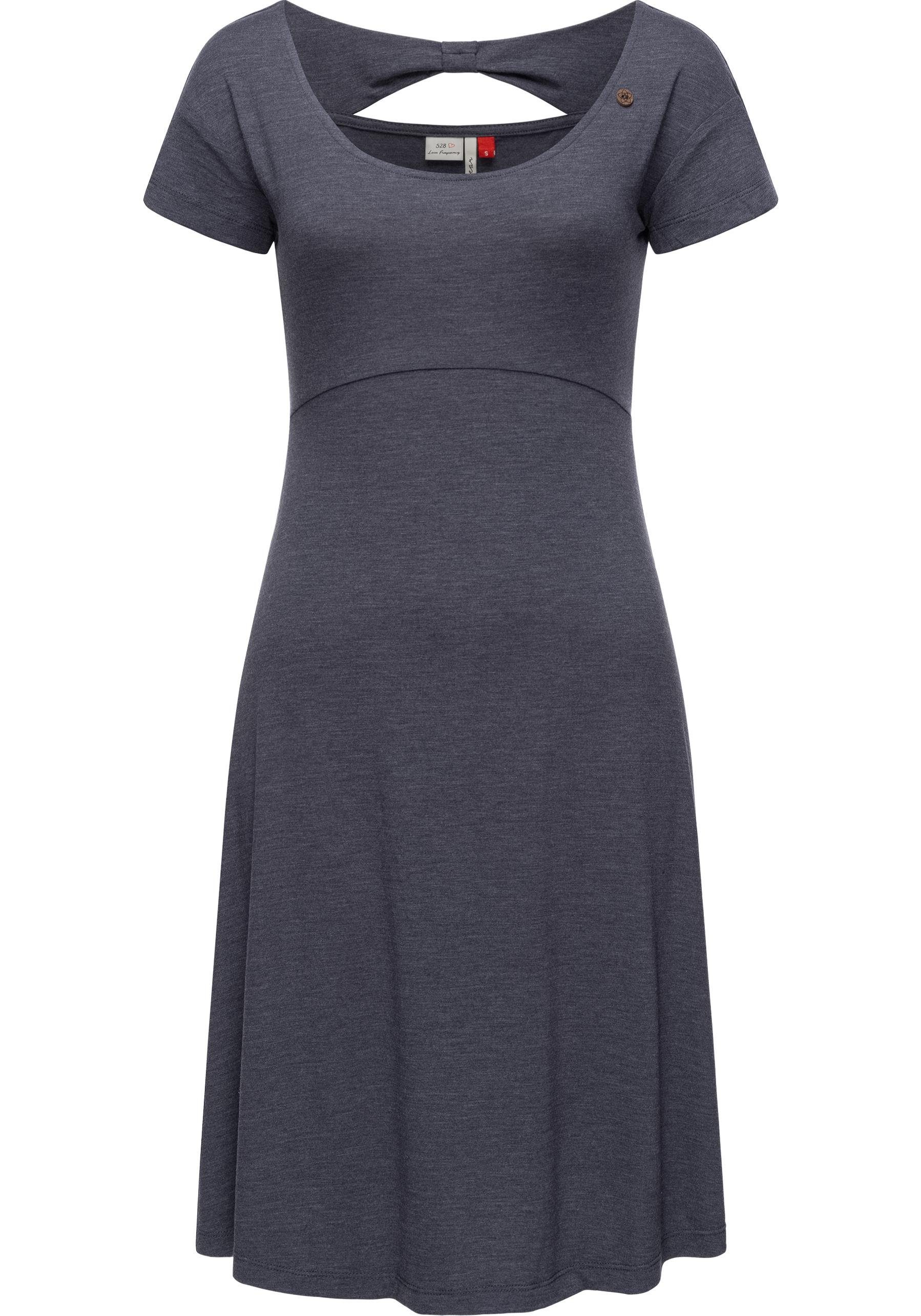 Ragwear Sommerkleid Lunngo Solid leichtes Freizeitkleid mit Schleifen-Ausschnit am Rücken