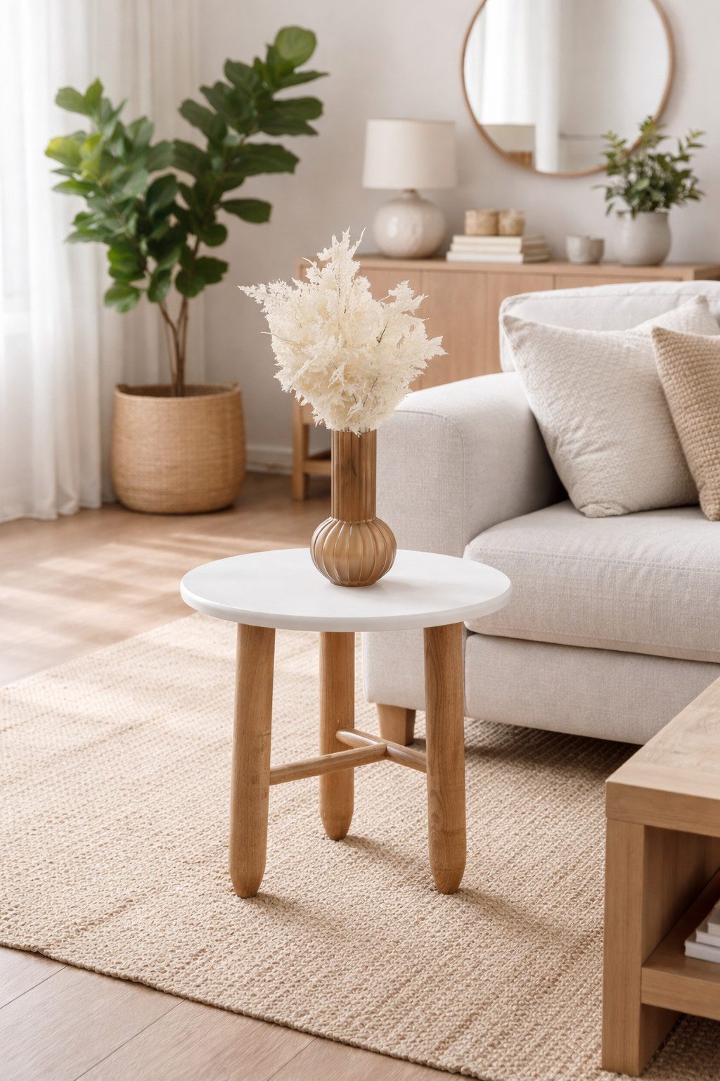 JVmoebel Beistelltisch Schicker Beistelltisch Moderner Wohnzimmer Weißer Holztisch, Made in Europa