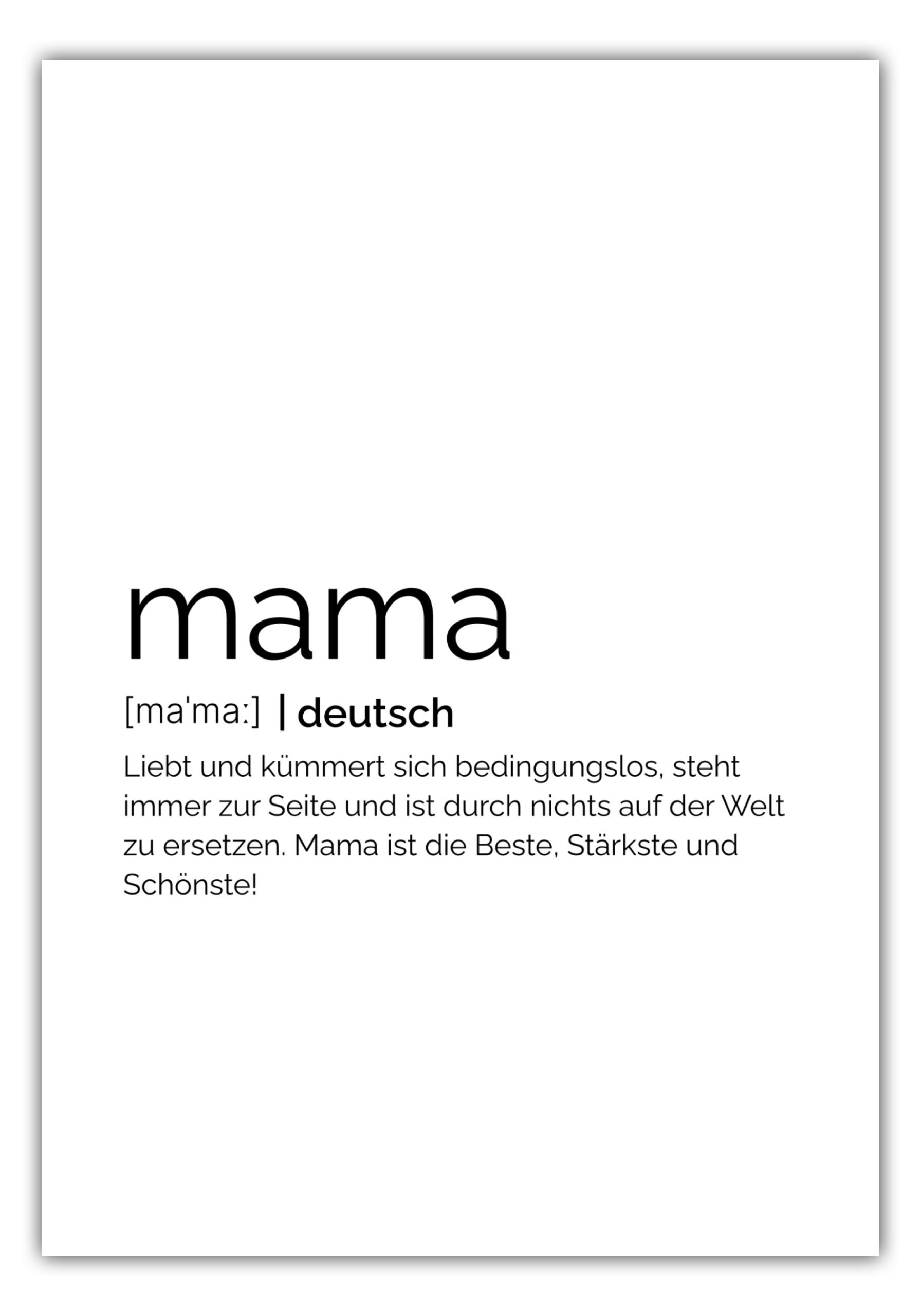 MOTIVISSO Poster Mama, Perfekt für Muttertag, Geburtstag, Geschenk, viele Größen und Farben