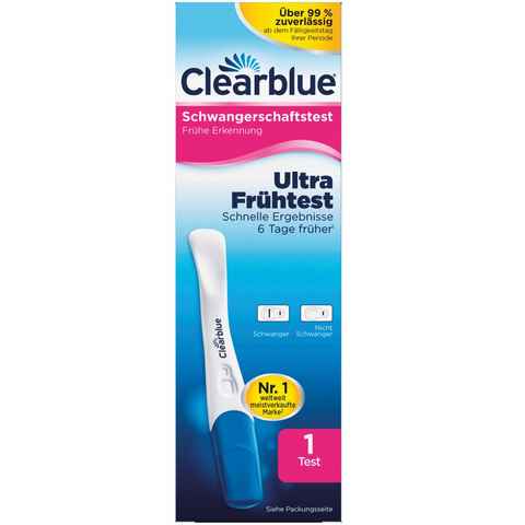 Clearblue Schwangerschafts-Teststreifen Ultra Frühtest 6 Tage früher, 99% zuverlässig 1-St., Ultra Frühtest 6 Tage früher