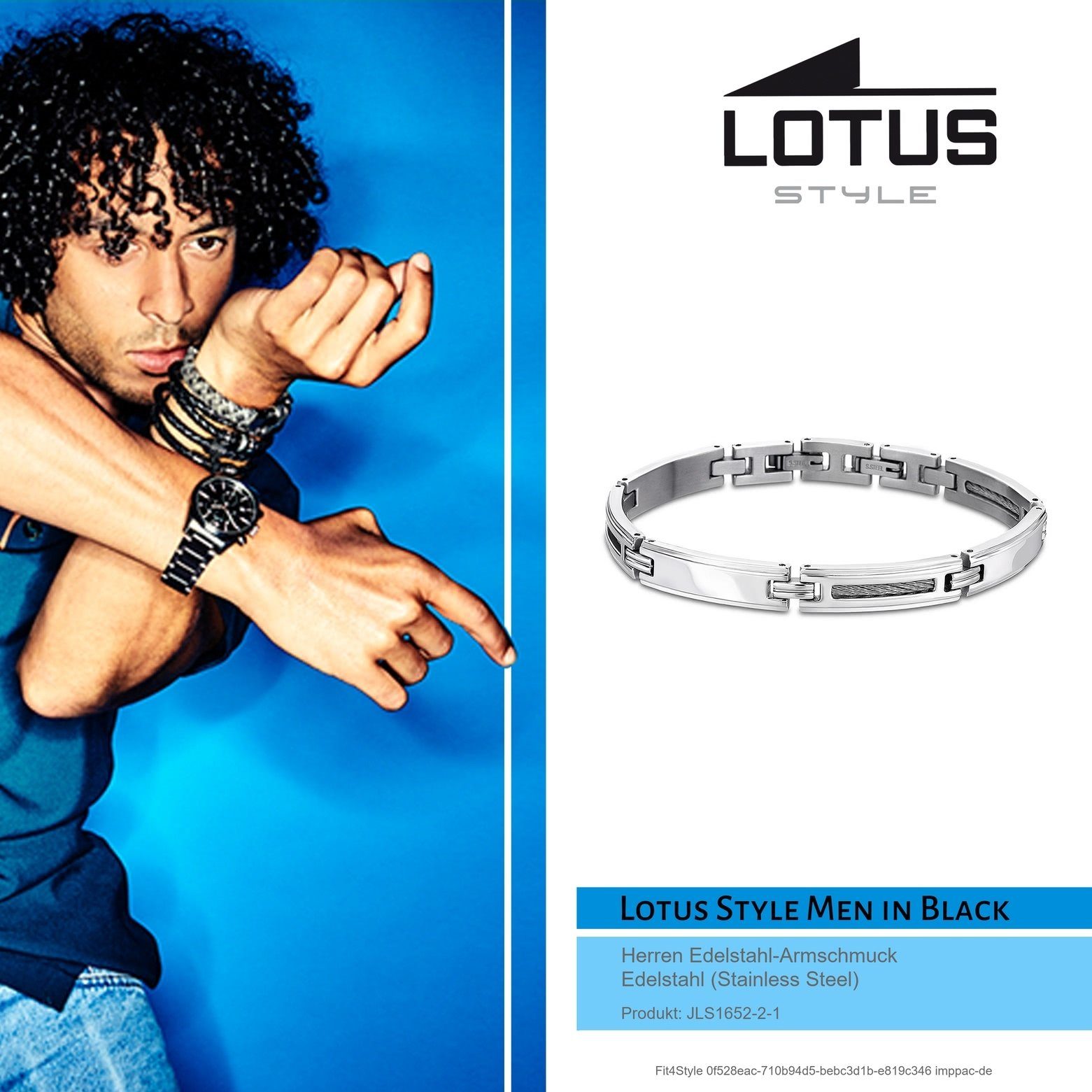 Edelstahl Lotus Lotus Armband silber Armbänder (Stainless Herren Steel) (Armband), LS1652-2/1 für Edelstahlarmband Style Style