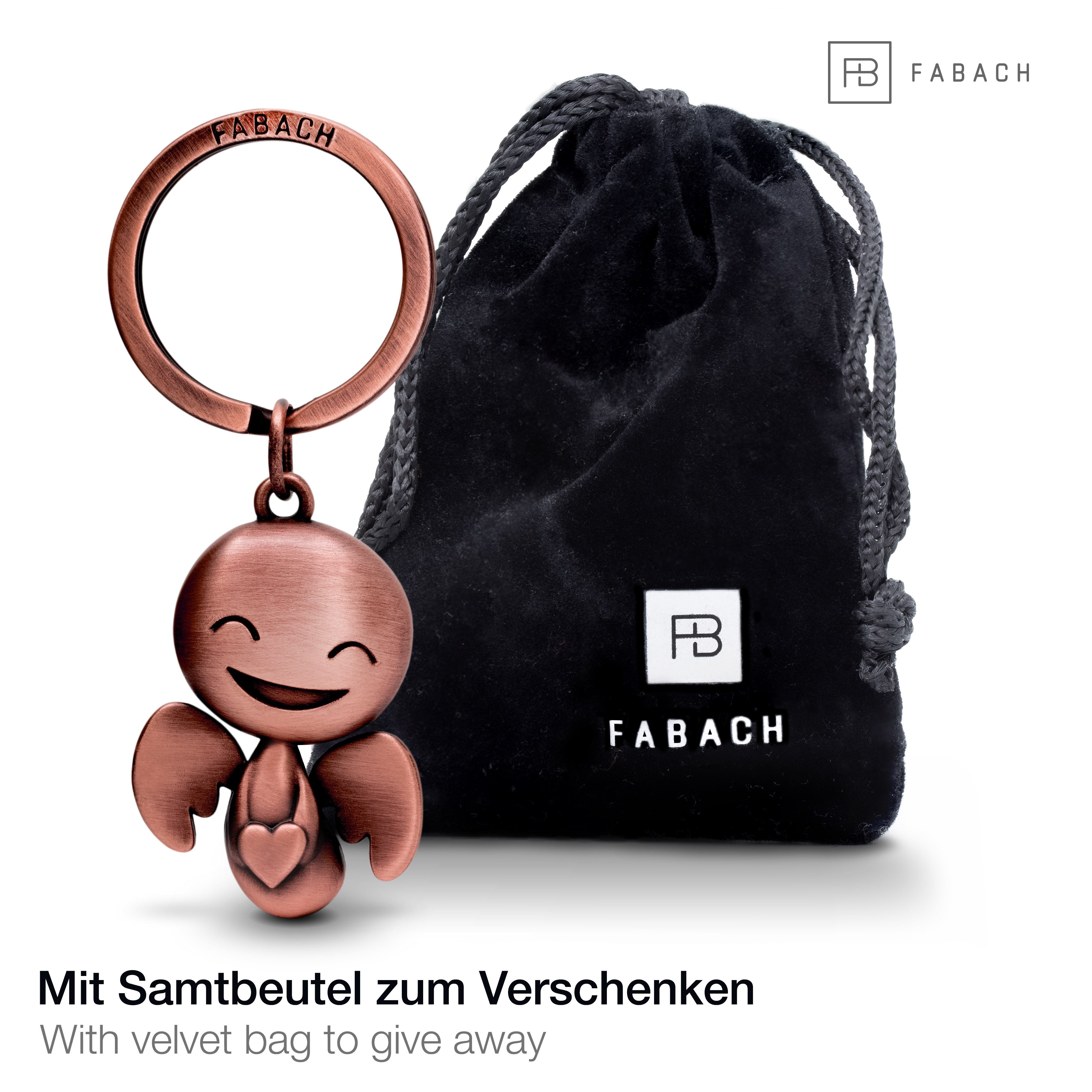 FABACH Schlüsselanhänger Schutzengel Happy mit Herz - Glücksbringer Geschen günstig online kaufen
