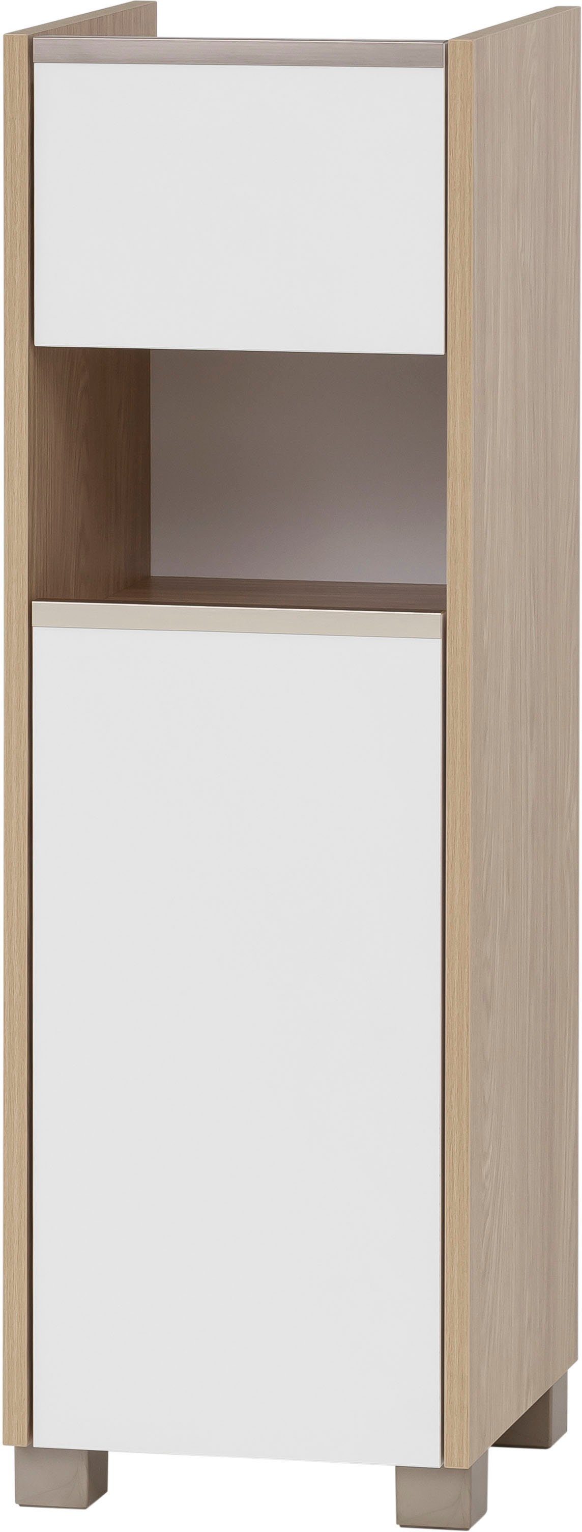 welltime Unterschrank Juba Breite 30,2 cm Eiche Hell Dekor mit fühlbarer Holzstruktur, Beschläge aus Metall