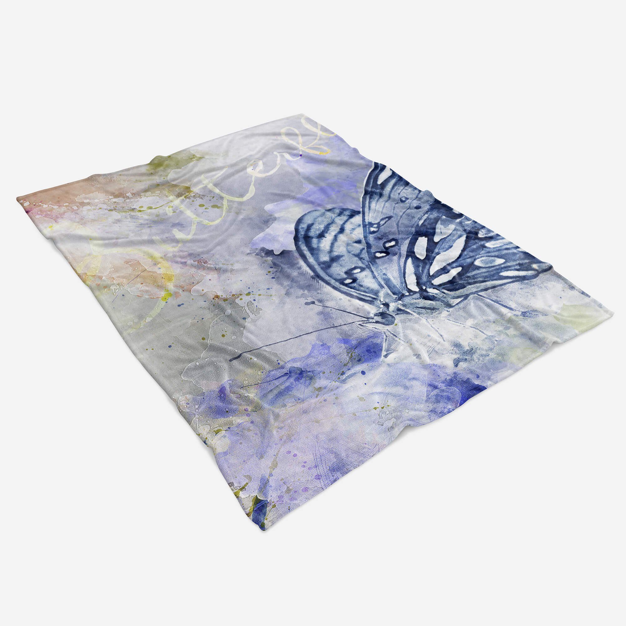 Serie SplashArt Baumwolle-Polyester-Mix Kunstvoll M, Kuscheldecke Art Handtuch Saunatuch (1-St), Handtücher Handtuch Butterfly Tier Strandhandtuch Sinus