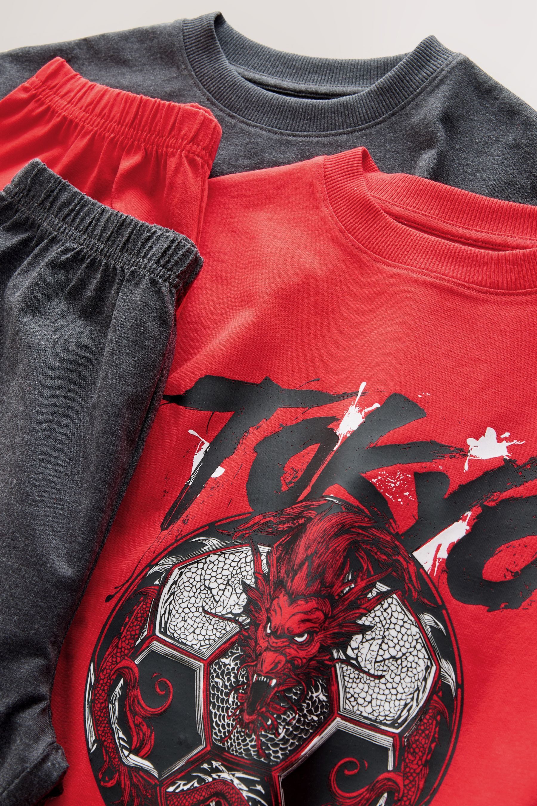 Next Pyjama 2er-Pack kurze Schlafanzüge aus 100 % Baumwolle (4 tlg) – Bild 5 von 5