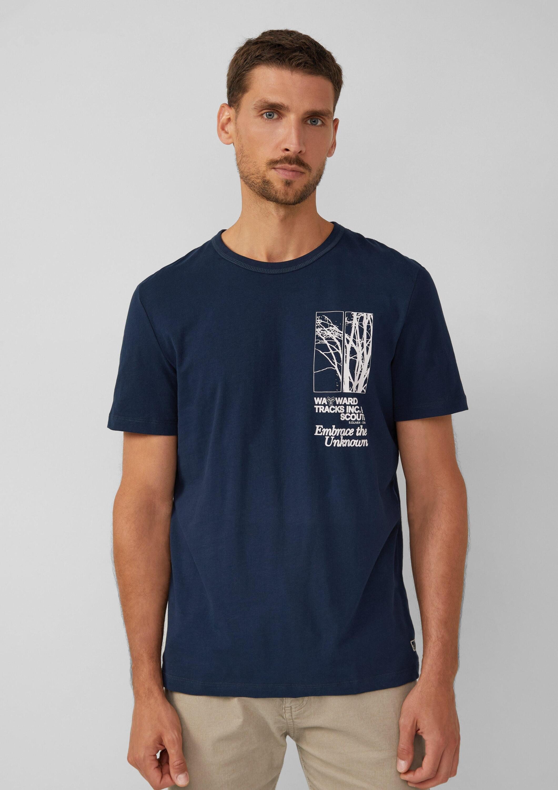 s.Oliver Kurzarmshirt T-Shirt Softes Baumwoll-T-Shirt mit Artwork günstig online kaufen