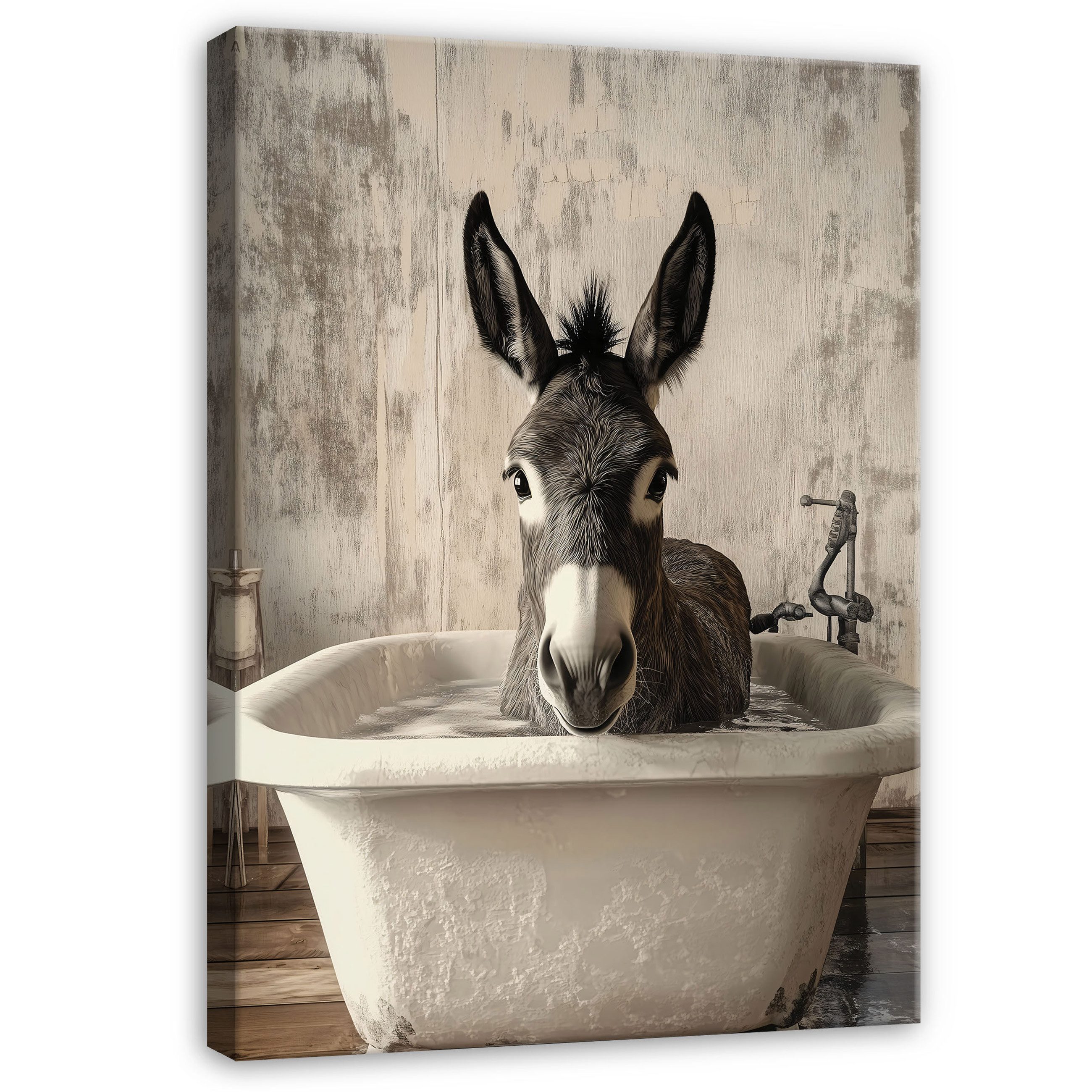 Wallarena Leinwandbild Tiere Esel Abstrakt Beige Modern Wandbilder Wand Dek günstig online kaufen