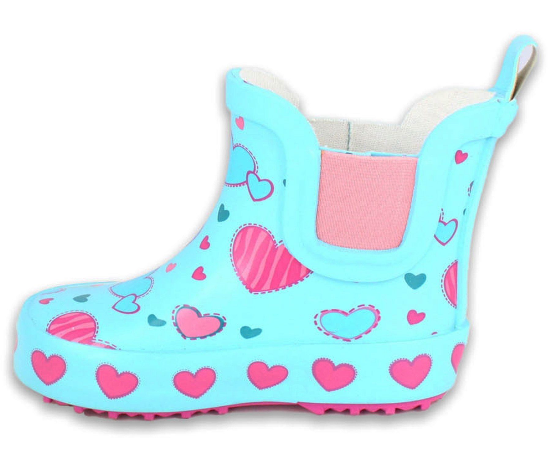 Beck Kleinkinder Gummistiefel und Gummistiefel aus für An- (wasserdichte seitliche Sweethearts Naturkautschuk) Kurzstiefel, leichtes weichem Ausziehen Gummi-Einsätze