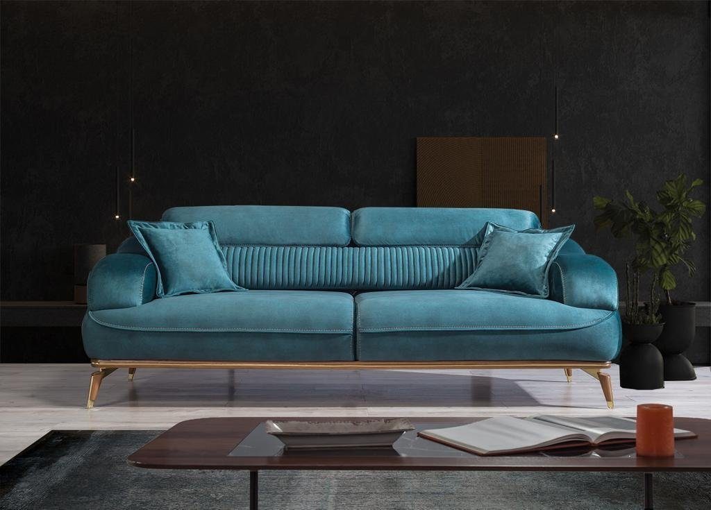 Gepolsterte 3 Luxus Sitzer Couch Sofa Sofas Dreisitzer JVmoebel Textil, Made Europa Couches Sofa in Teile, 1