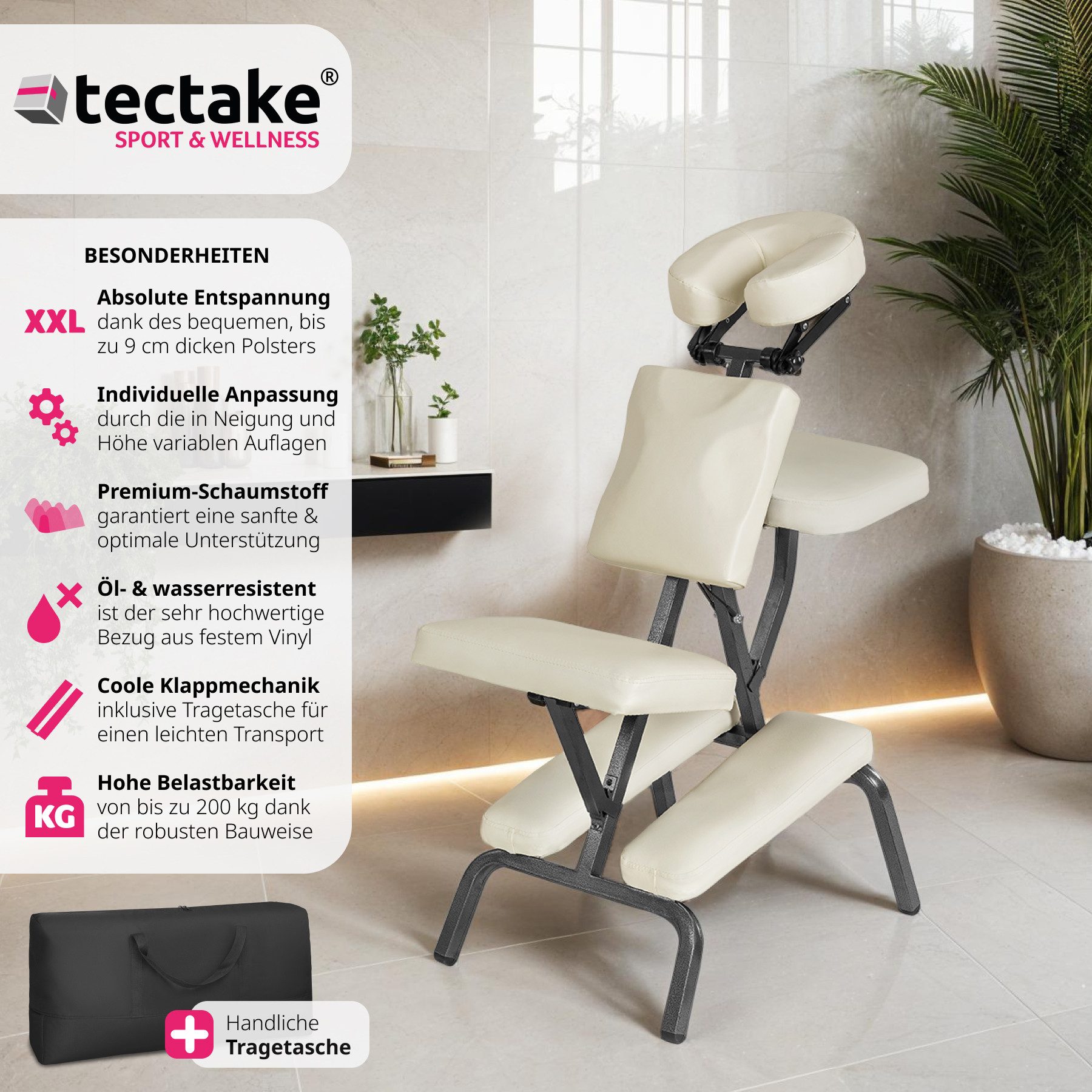 tectake Massagesessel Massagestuhl, klappbar günstig online kaufen