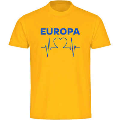 multifanshop T-Shirt Kinder Europa - Herzschlag - Boy Girl
