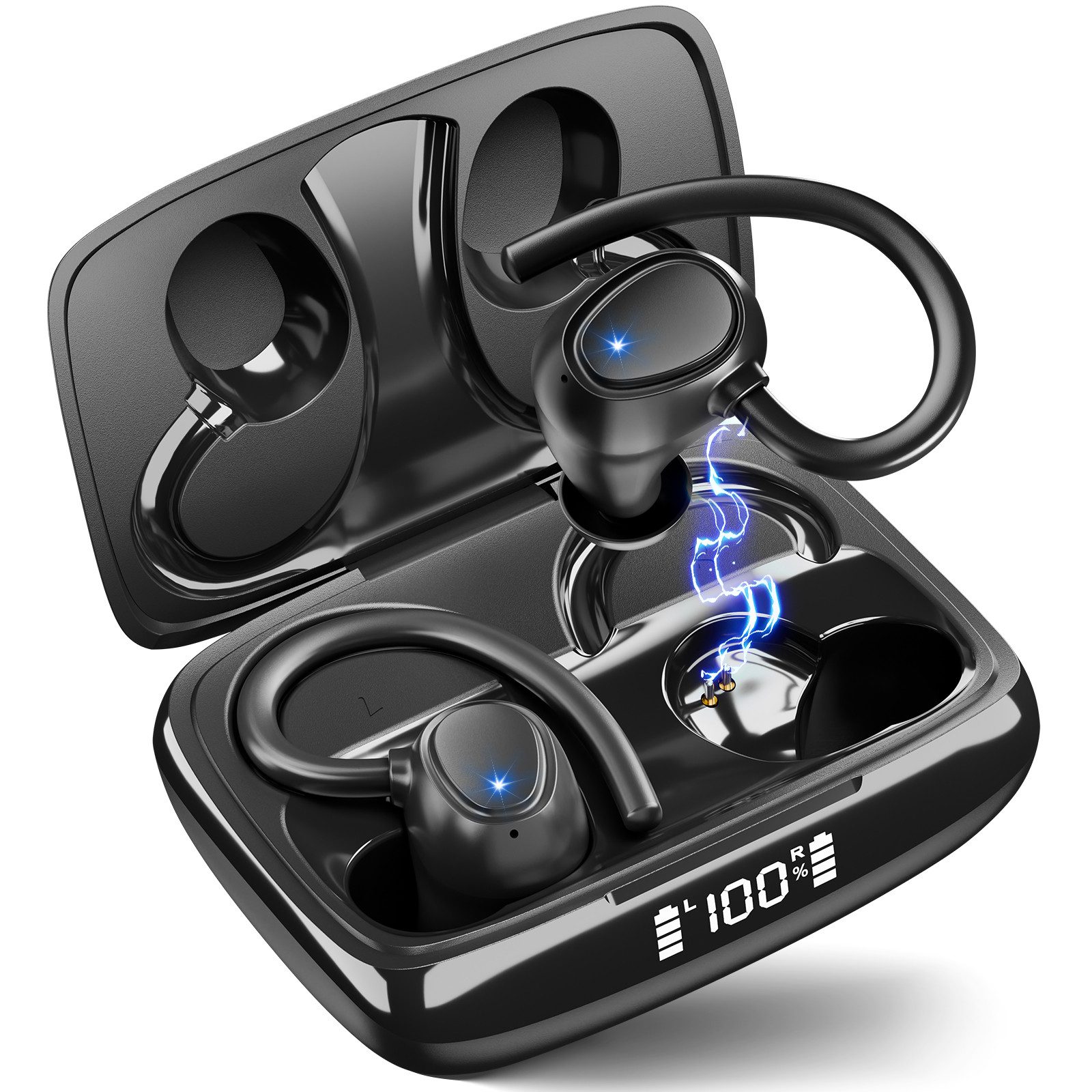 Bluetooth Kopfhörer Version 5.3, HD-Mikrofon Headphones, 48H Wireless In-Ear-Kopfhörer