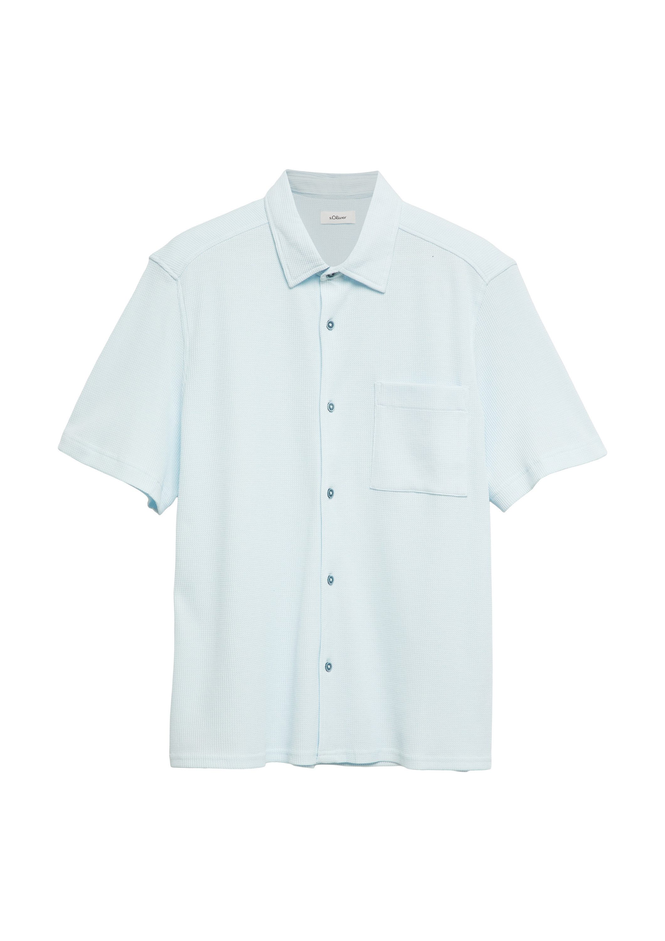s.Oliver Kurzarmhemd Hemd Relaxed Fit: Kurzarmhemd aus Waffelpiqué