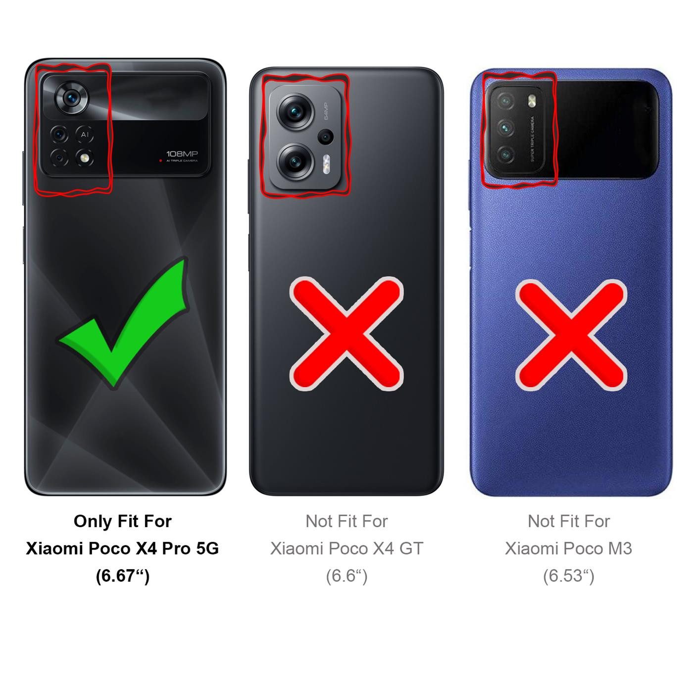 CoolGadget Handyhülle Black Series Handy Hülle für Xiaomi Poco X4 Pro 5G 6,67 Zoll, Edle Silikon Schlicht Robust Schutzhülle für Poco X4 Pro 5G Hülle