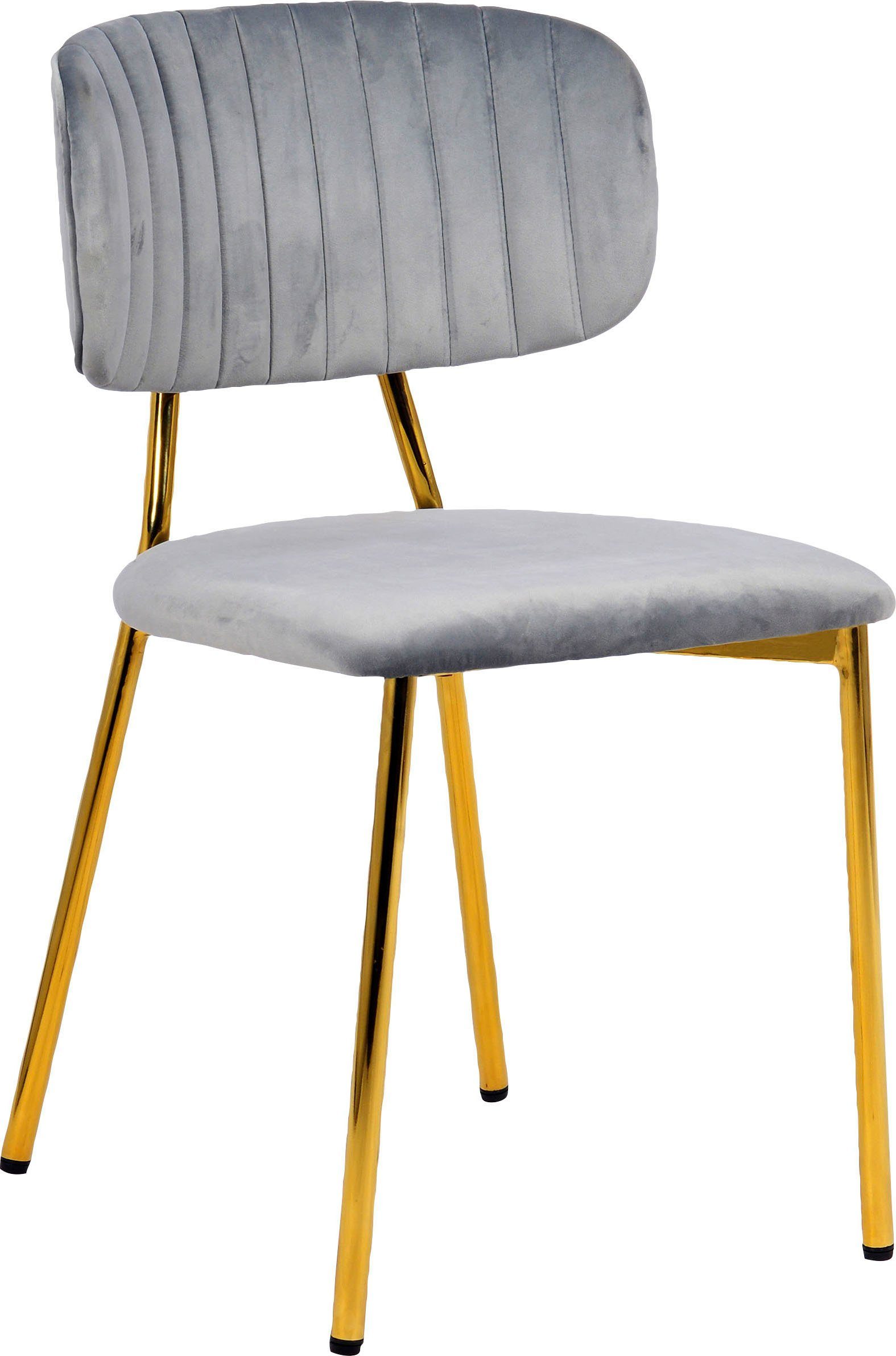 Kayoom Esszimmerstuhl Stuhl Kian 125 2er-Set,filigranes Metallgestell,pflegeleicht Samtbezug (Set, 2 St), samtweicher Bezug, pflegeleichter Samtbezug