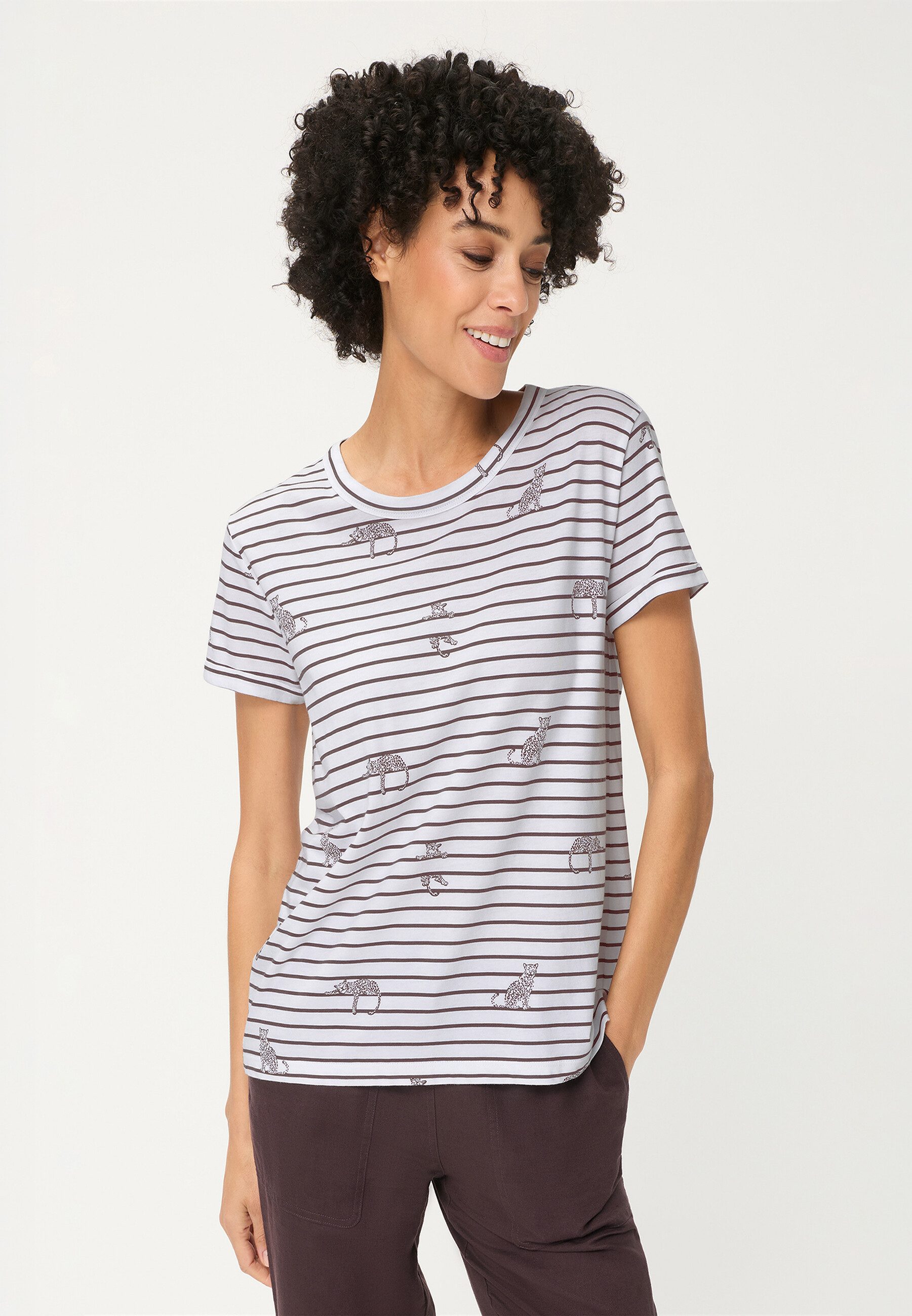 Olsen T-Shirt Shirt mit dekorativem Streifendruck