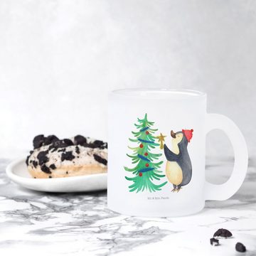 Mr. & Mrs. Panda Teeglas Pinguin Weihnachtsbaum - Transparent - Geschenk, Wintermotiv, Winter, Premium Glas, Liebevolles Design
