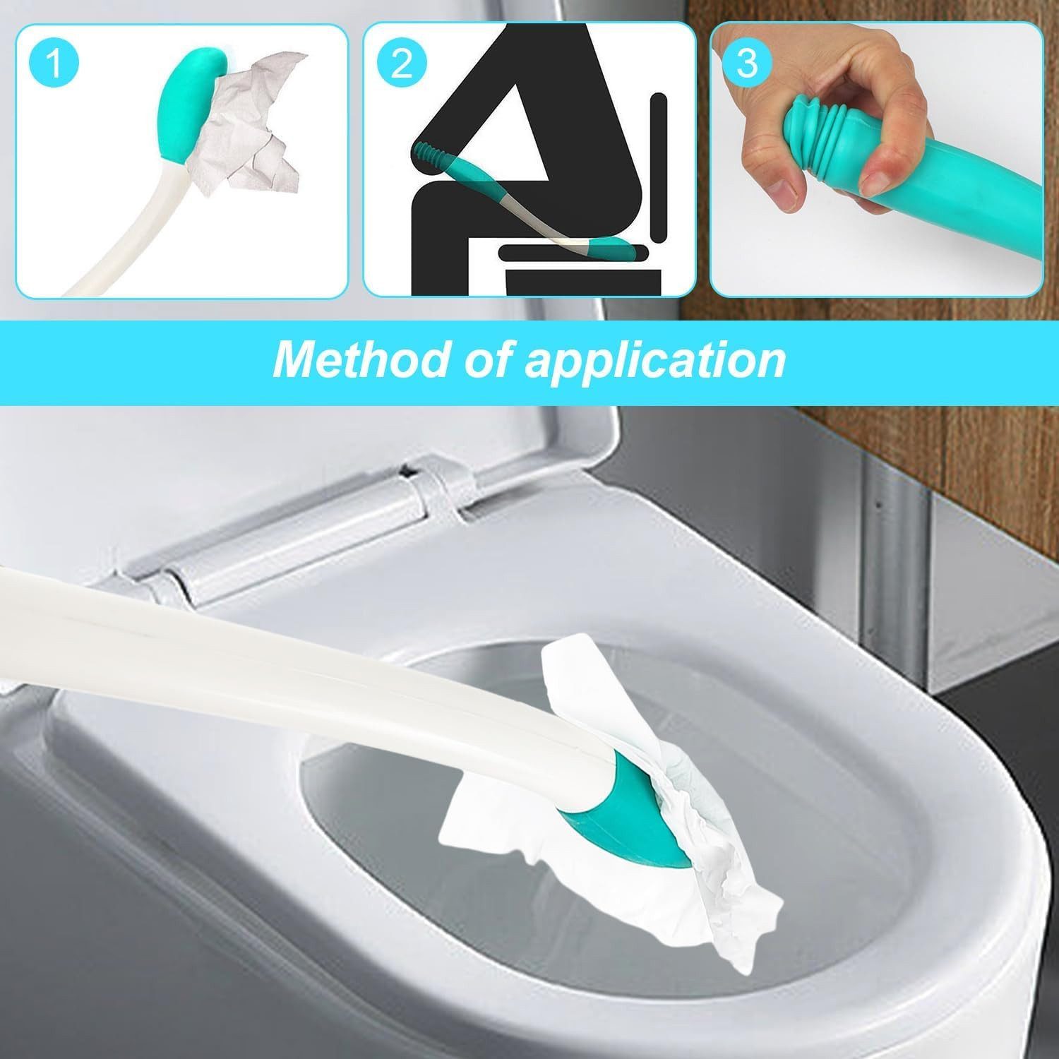 MOPUEA Haltegriff Toilettenhilfe Set 3-teilig Ergonomisch Faltbar Hygienisch, Ergonomisch faltbar hygienisch leicht zu verwenden – Bild 2 von 5