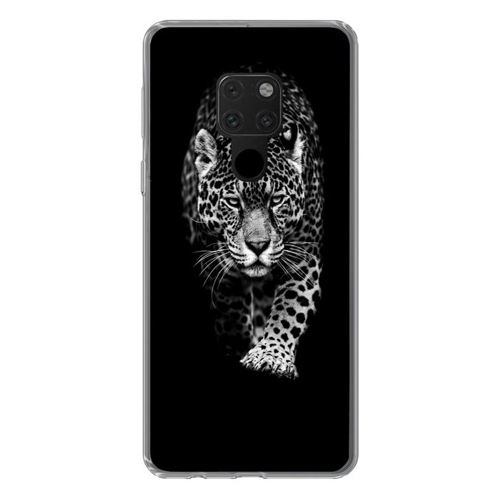 MuchoWow Handyhülle Tiere - Schwarz - Leopard - Weiß - Wild Phone Case Handyhülle Huawei Mate 20 Silikon Schutzhülle