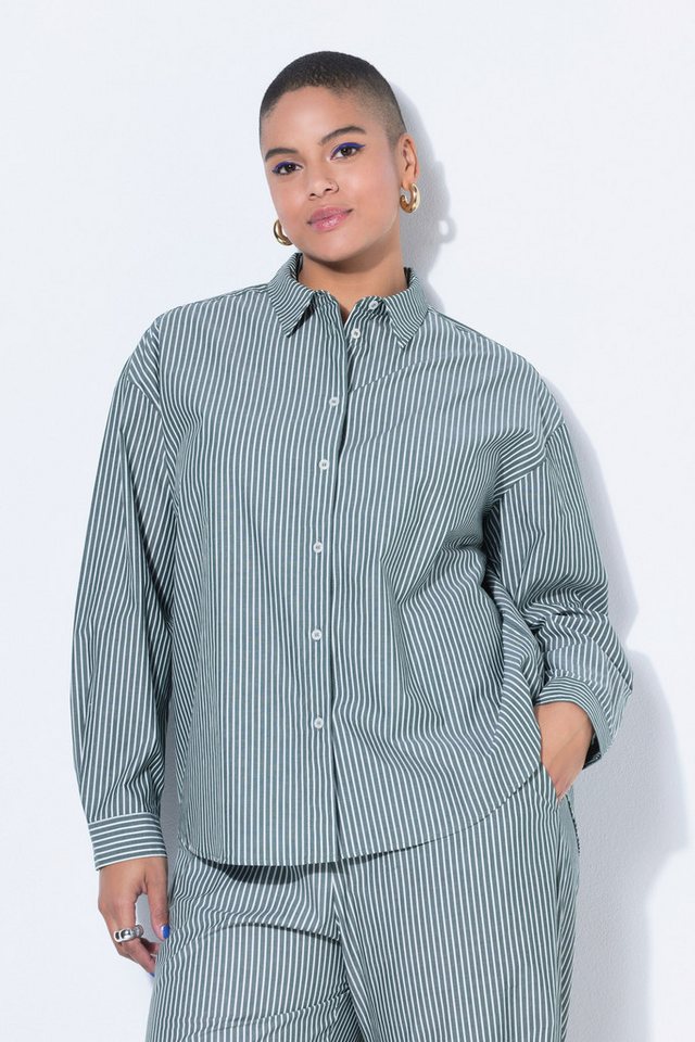 Studio Untold Hemdbluse Streifenhemd Oversize Shape Patch