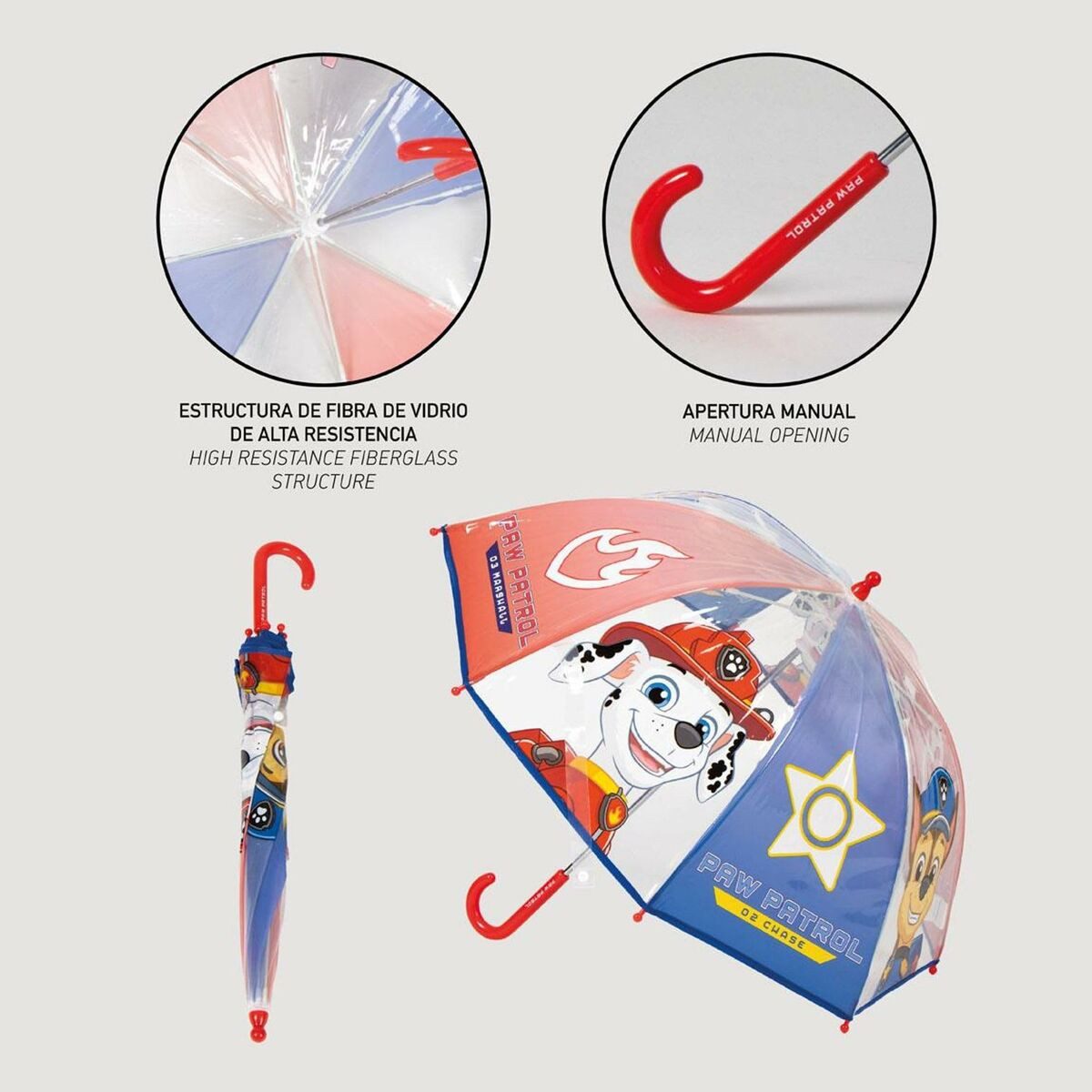 PAW PATROL Taschenregenschirm Regenschirm The Paw Patrol Blau Ø 71 cm 45 cm