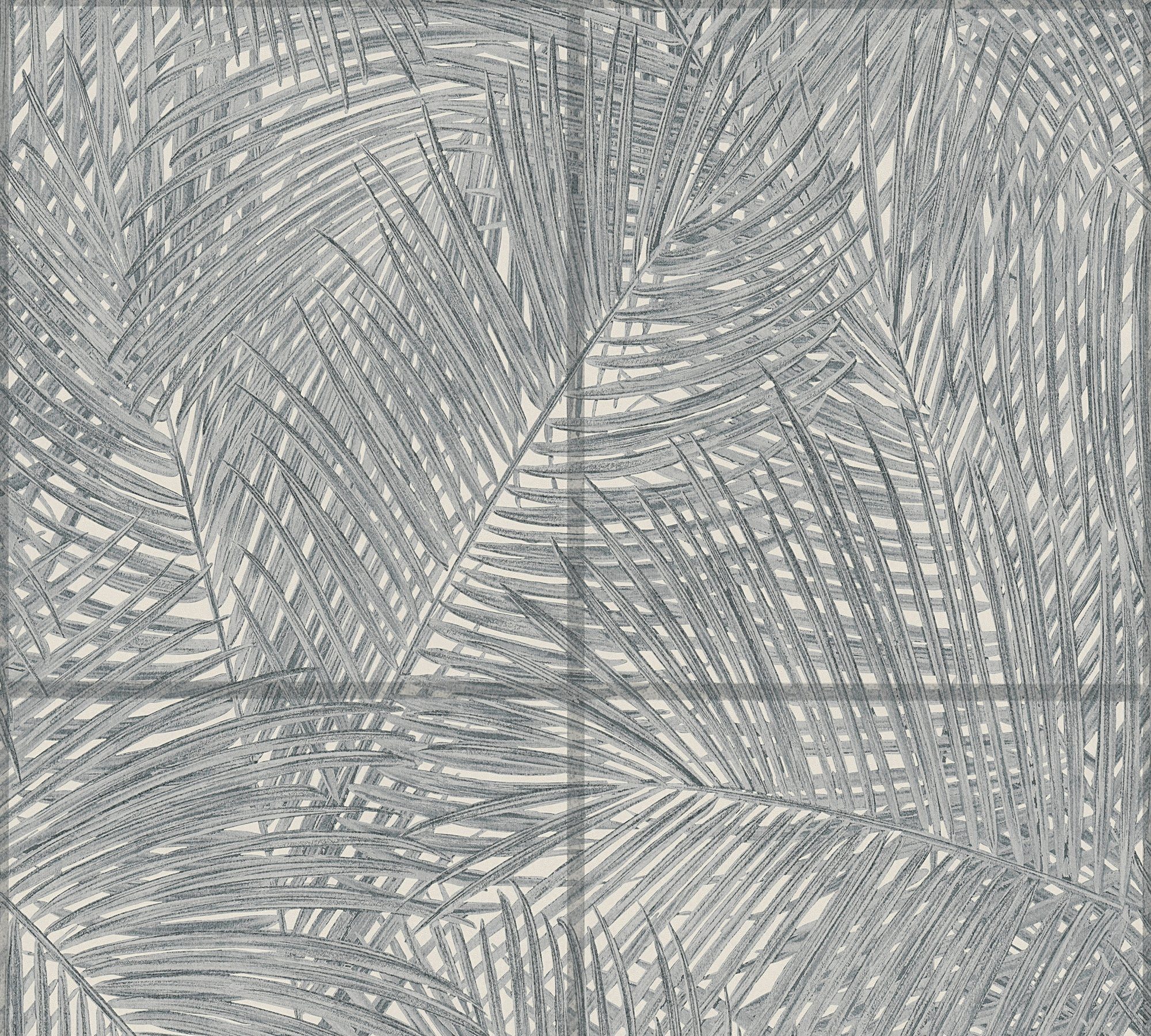 A.S. Création Vliestapete Dschungeltapete mit grau Palmenblättern, Tapete floral, Sumatra Palmen