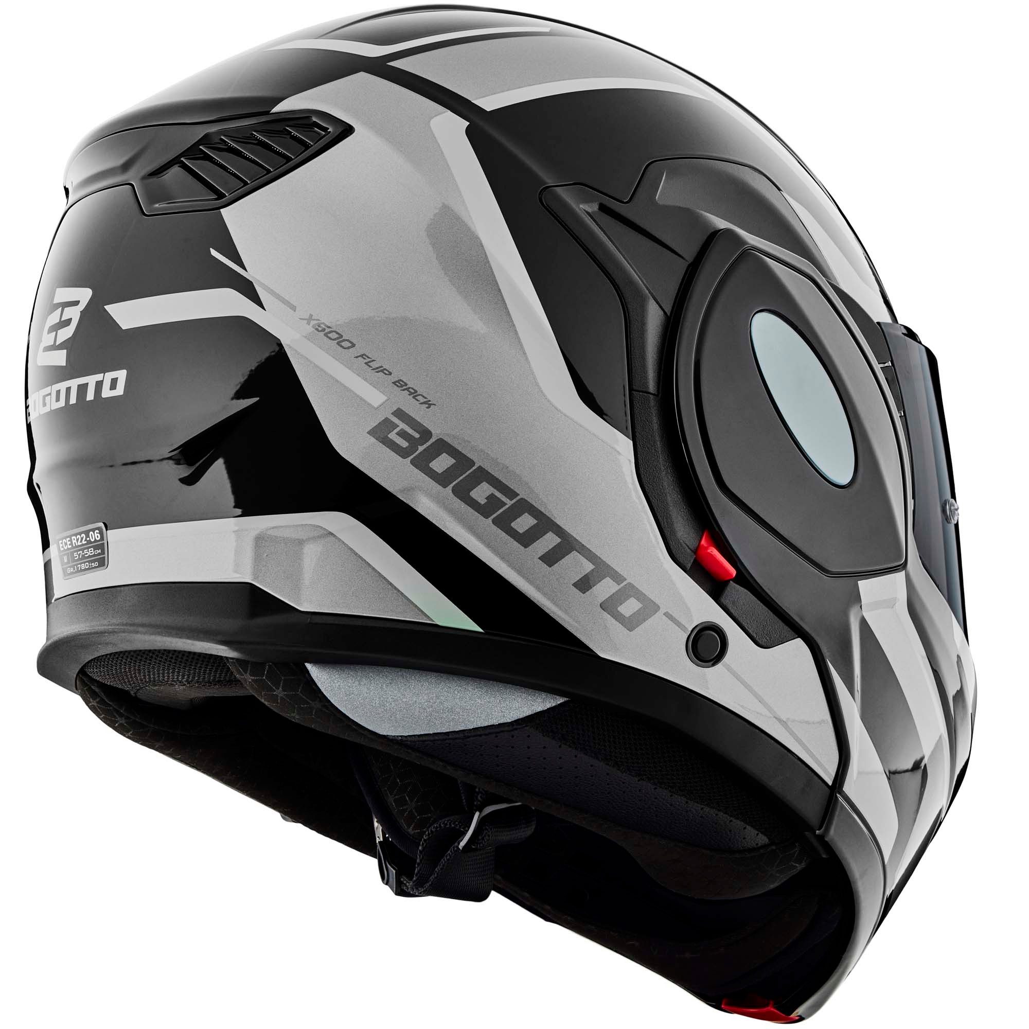 Bogotto Motorradhelm FS-X600 Vyda Klapphelm, vorbereitet für Kommunikationssystem,geeignet für Brillenträger,v