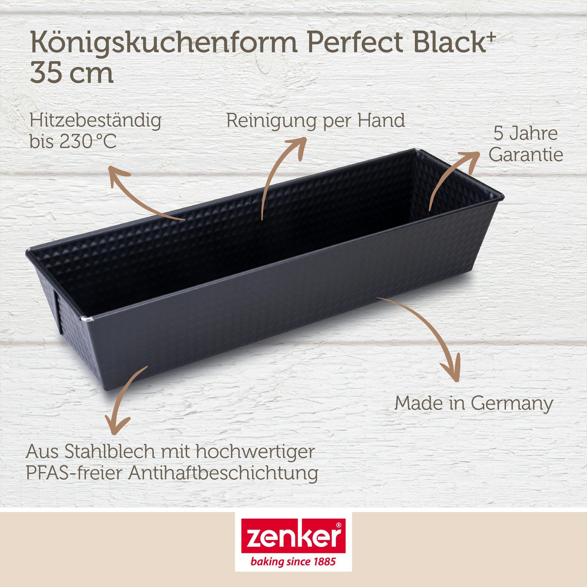 Zenker Backform Königskuchenform, Kastenbackform, Antihaft-Brotbackform