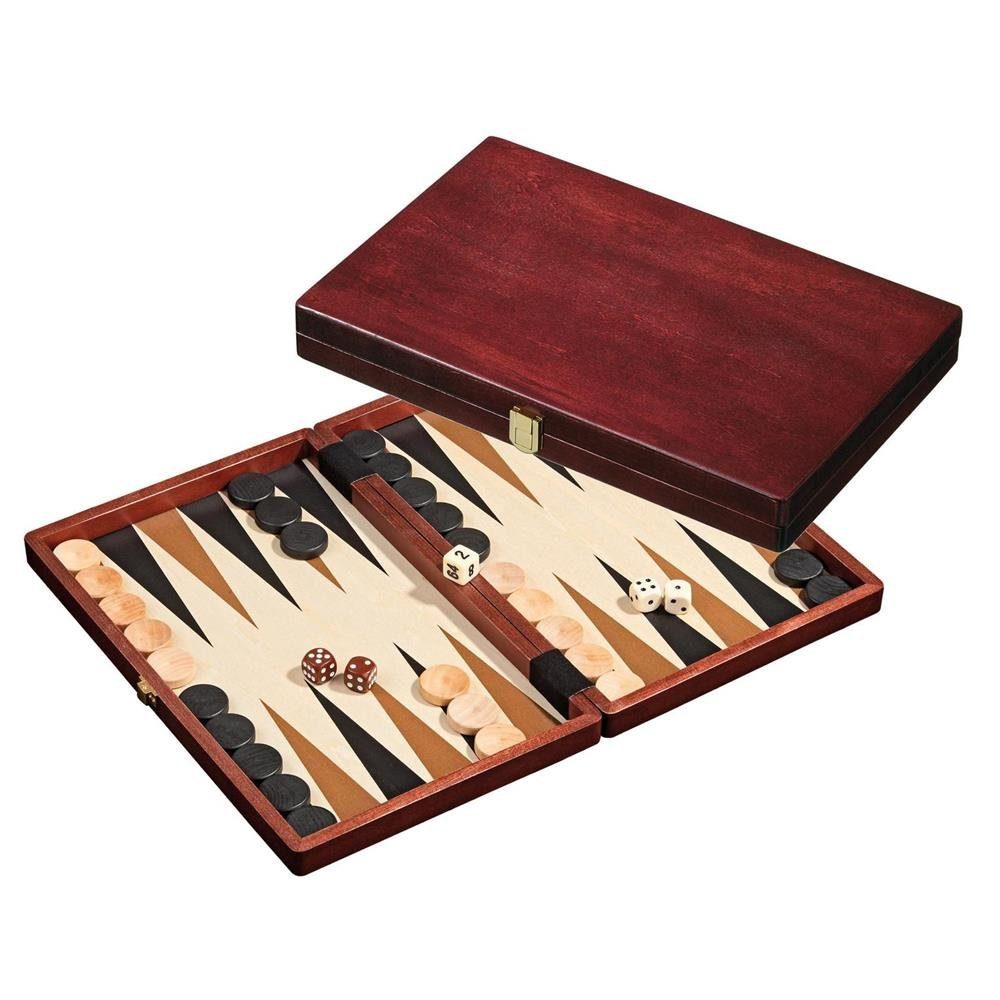 Philos Spiel Backgammon Naxos medium, Holz-Kassette Strategiespiel ab 6 Jahren