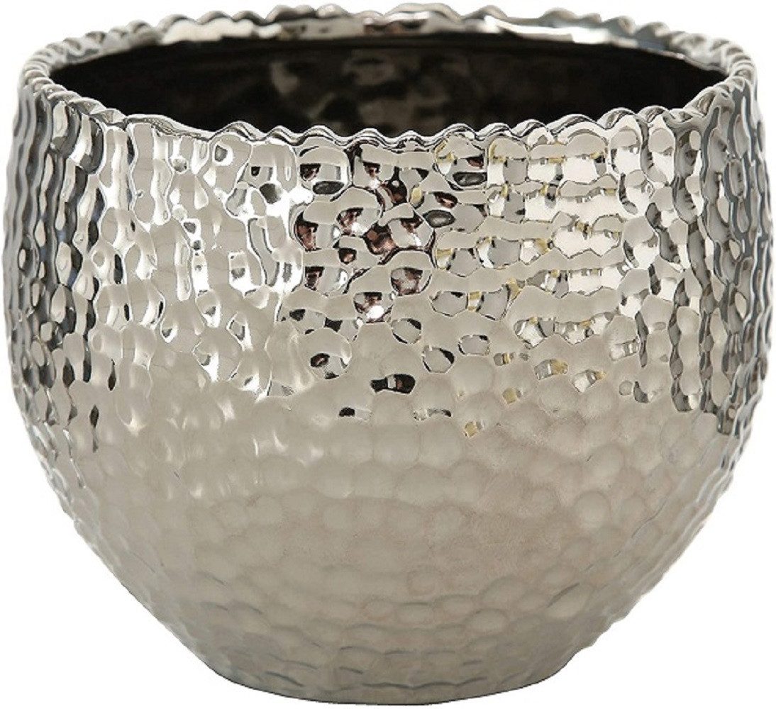 BOLTZE GRUPPE GmbH Übertopf Übertopf Lajos Steingut H.10 cm Ø.13 cm silber klein