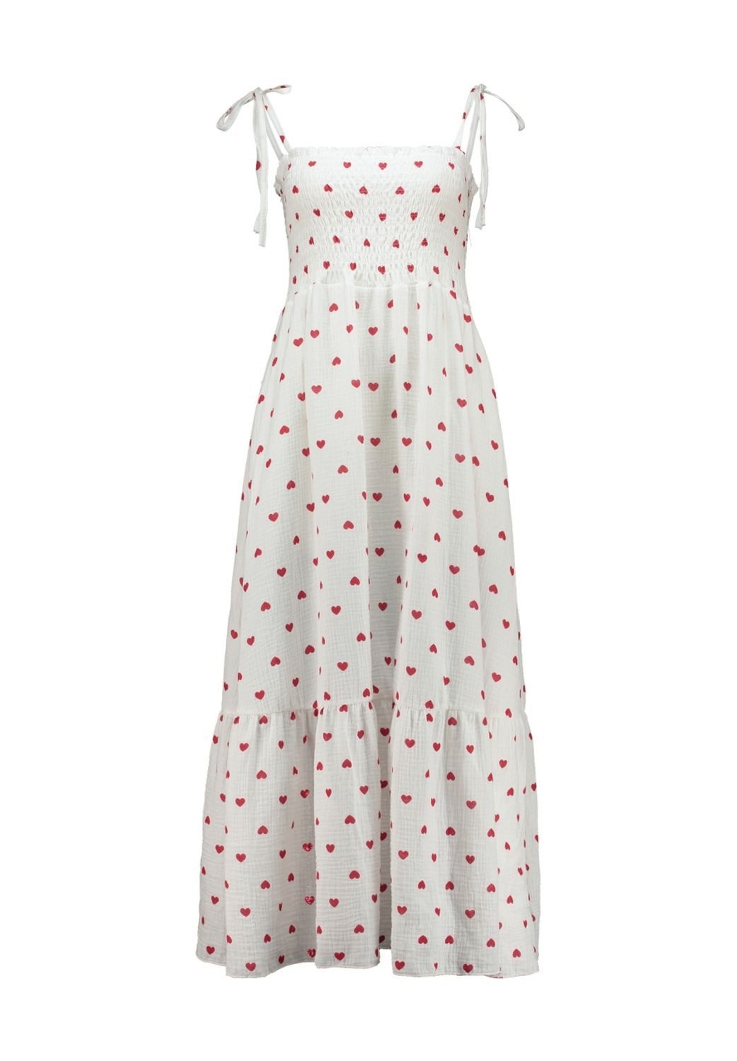 HaILY’S Sommerkleid Haily`s Musselinkleid mit roten Herzen Luisa Weiß günstig online kaufen