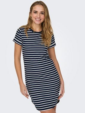 JACQUELINE de YONG Shirtkleid Kurzes T-Shirt Kleid Knielang Gestreift JDYIVY (knielang) 4989 in Weiß-Blau