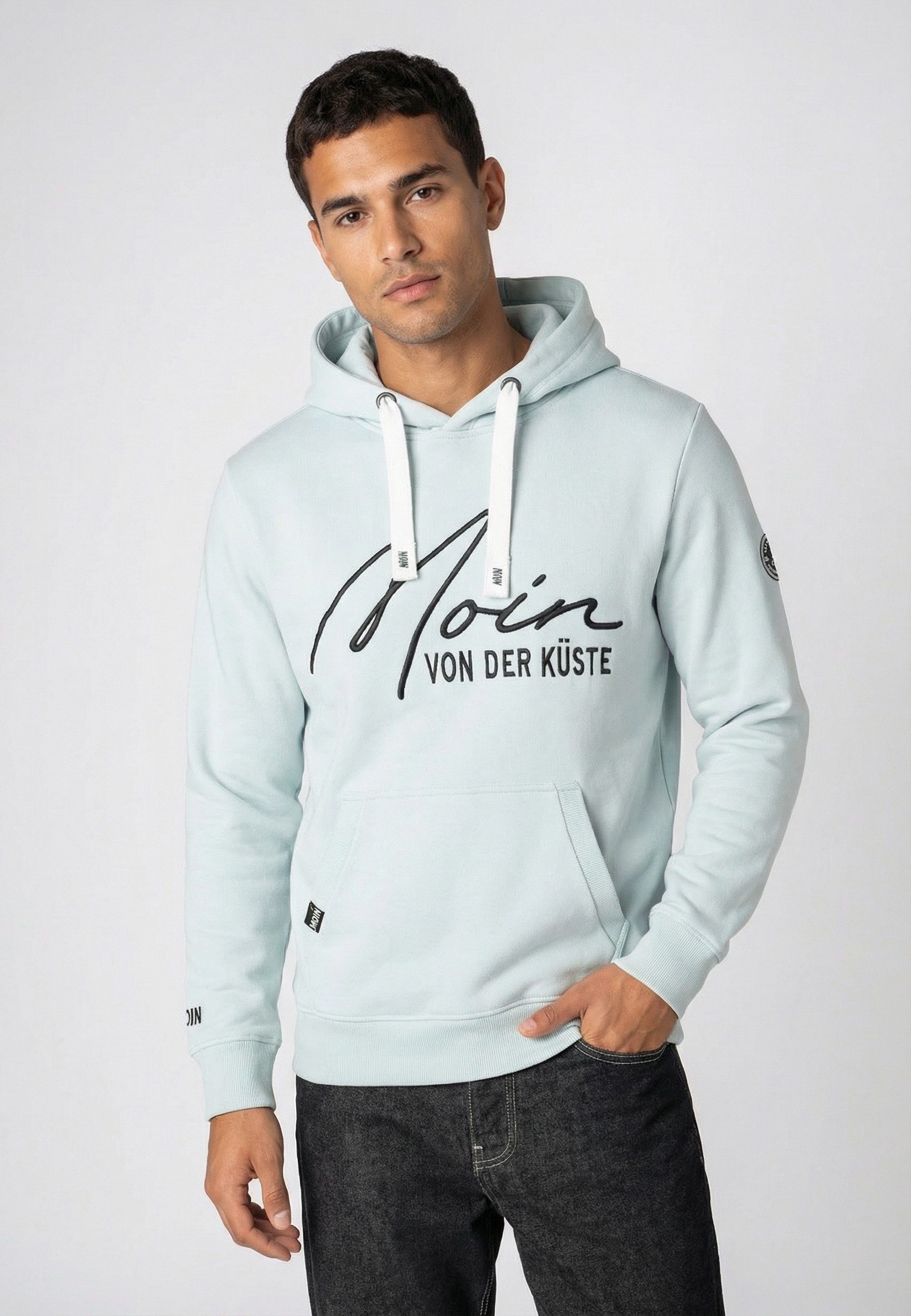 Eight2Nine Kapuzenpullover Herren Hoodie Küstenprint Sweater, Kapuzensweatshirt mit Kängurutasche, mit Kapuze
