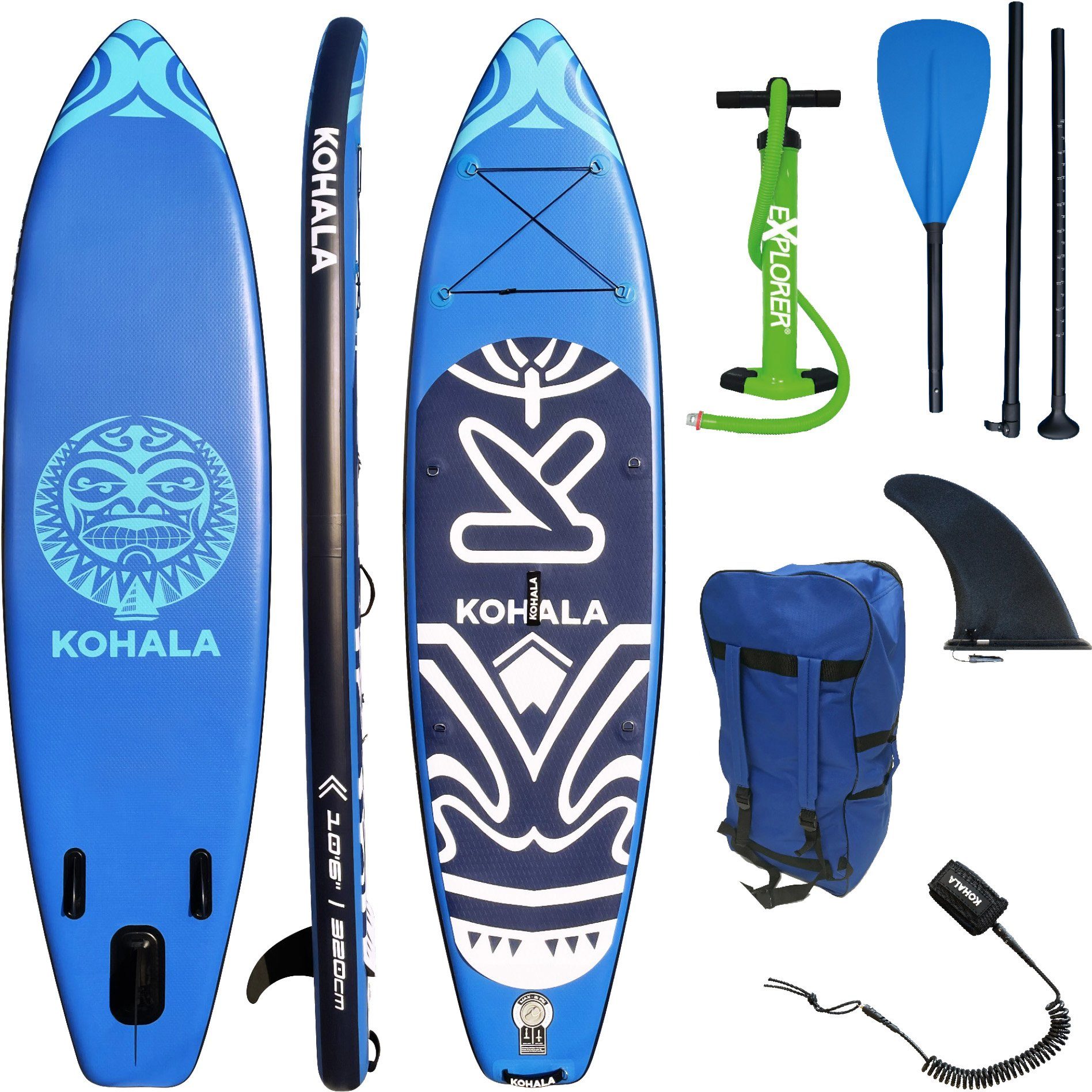 (6 Inflatable SUP-Board KOHALA blau/weiss tlg) Kohala,