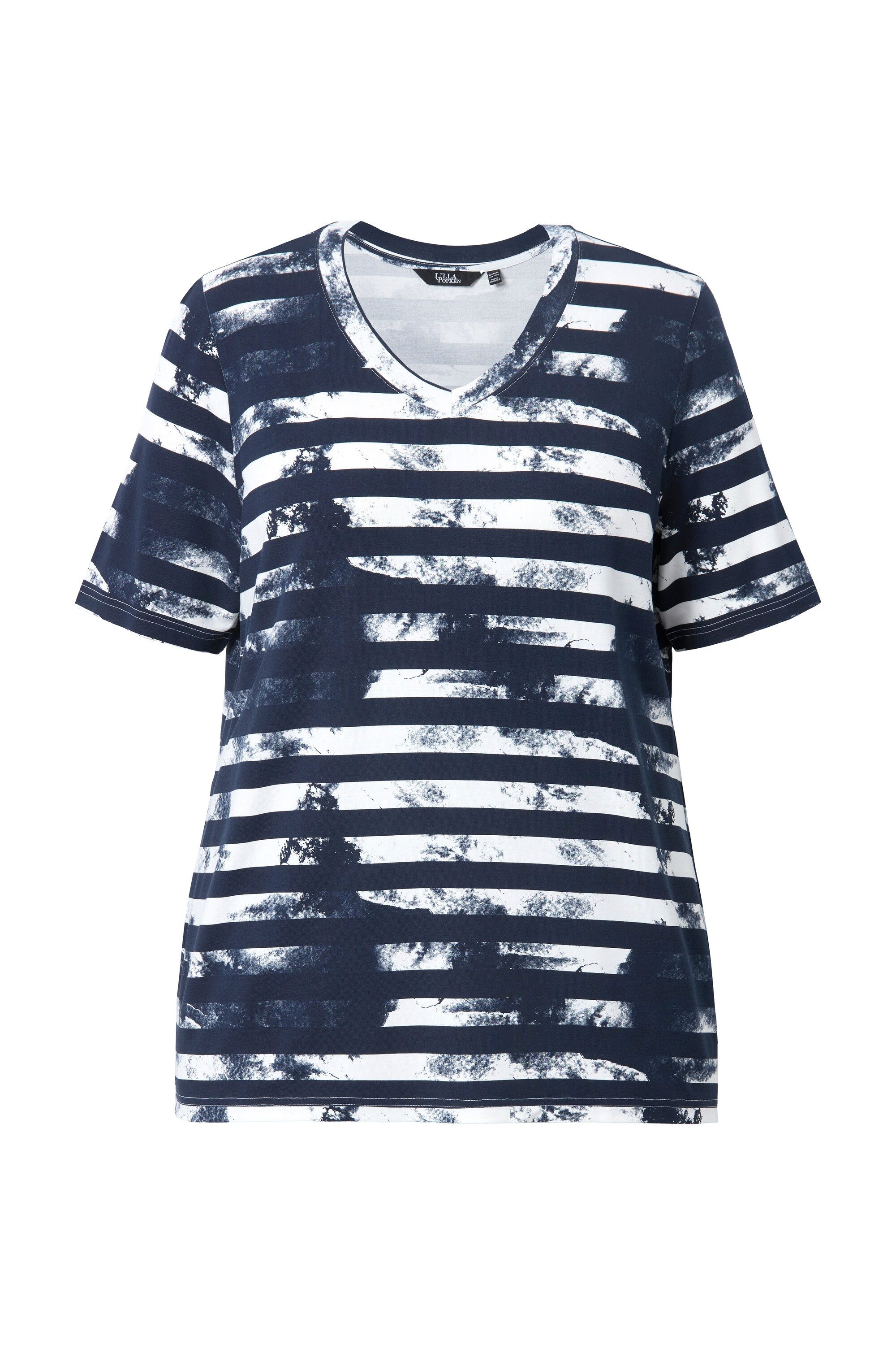 Ulla Popken T-Shirt T-Shirt Streifen Classic günstig online kaufen