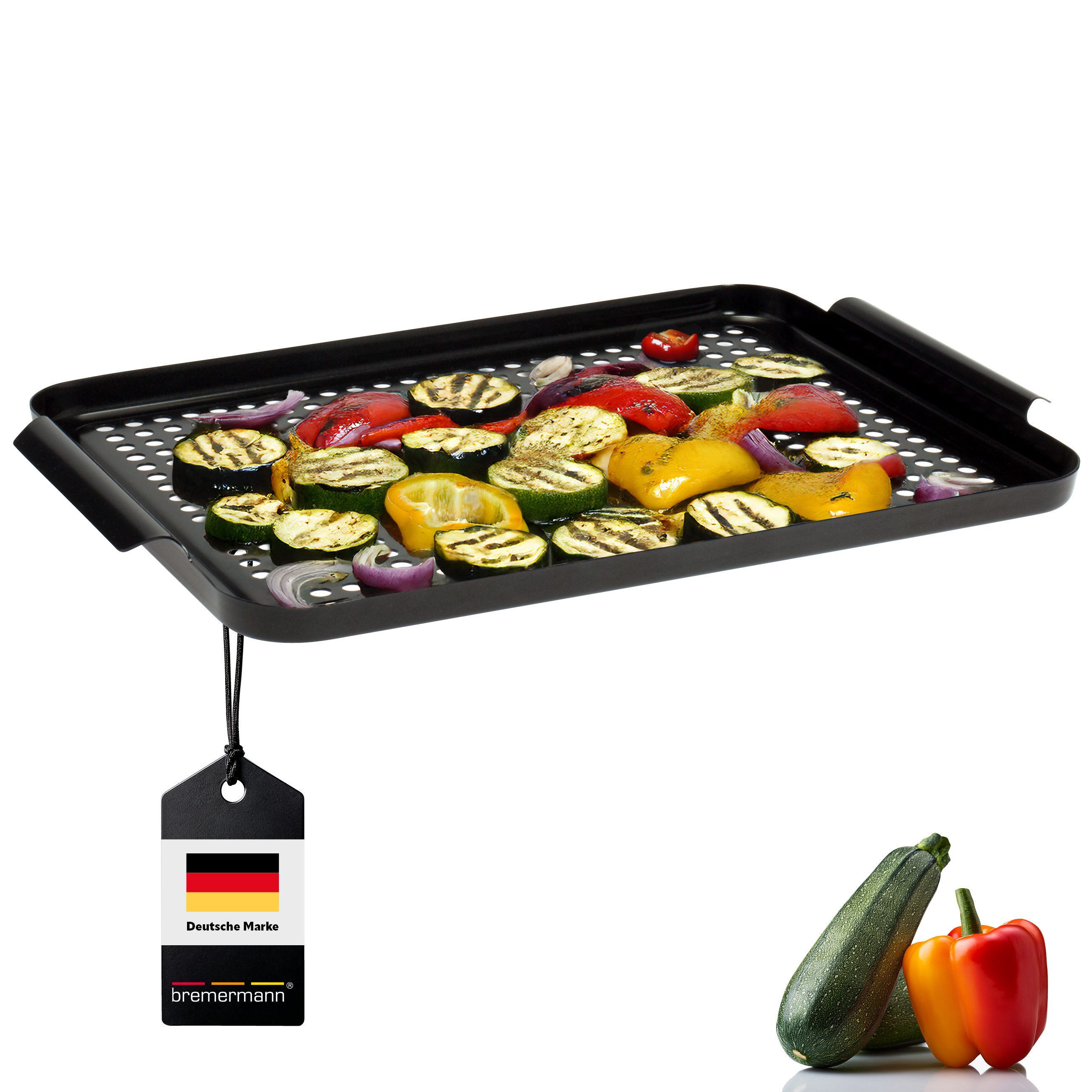 bremermann Grillplatte MAXI, Grillpfanne, antihaftbeschichtet (1-St), perforierte Oberfläche